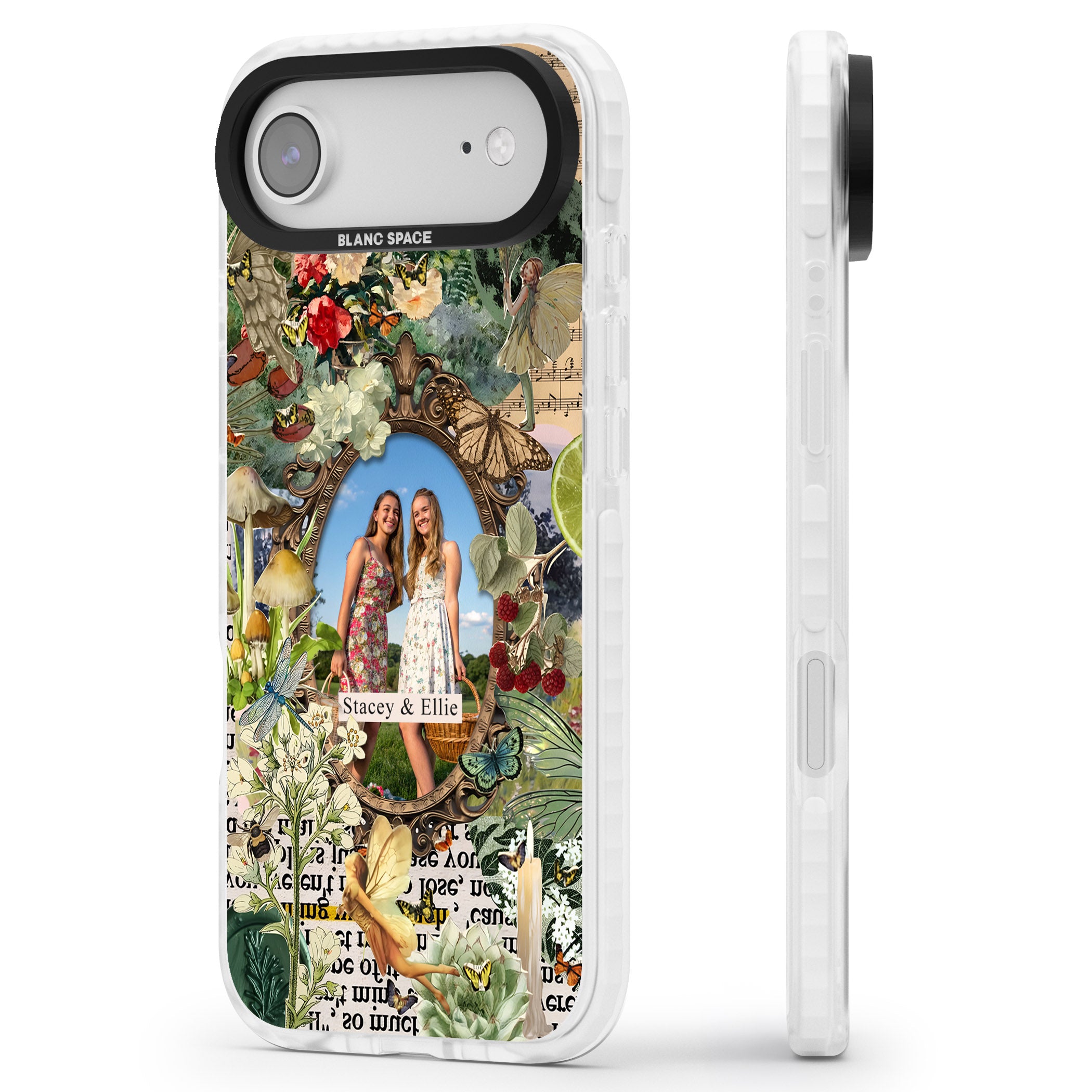 Personalised Cottage Garden Frame iPhone 17 Air Impact Clear Phone Case Side Profile