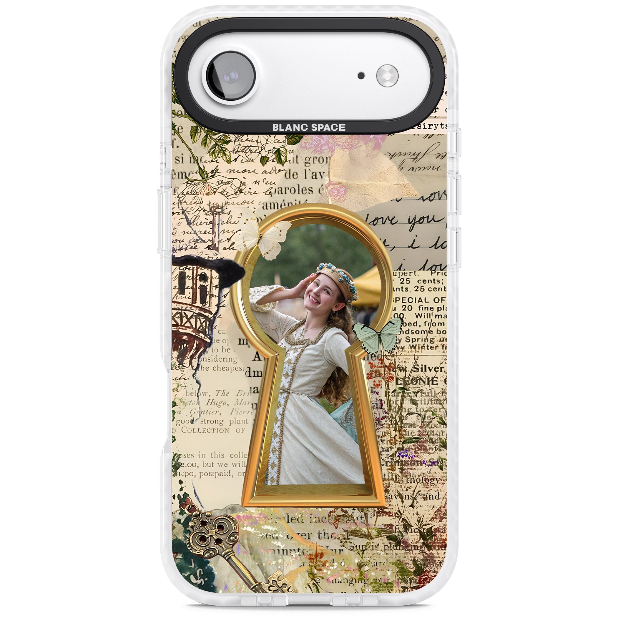Personalised Bookpage Keyhole Frame iPhone 17 Air Impact Clear Phone Case