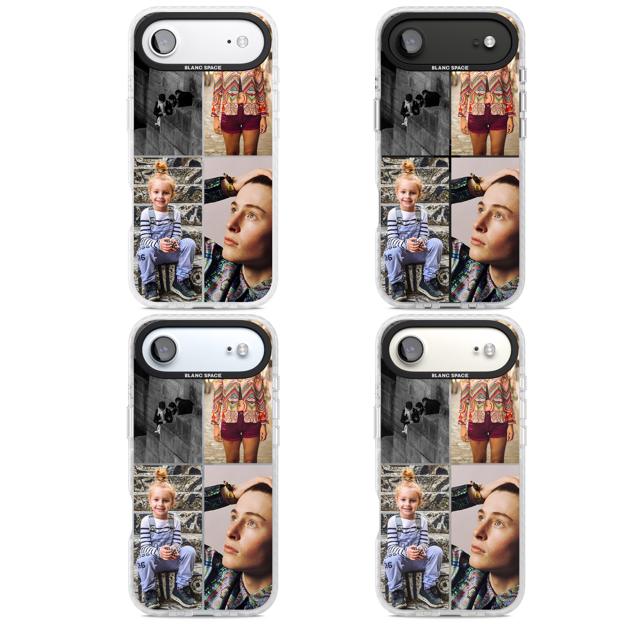Personalised 4 Photo Grid iPhone 17 Air Impact Clear Phone Case APT Impact Protection