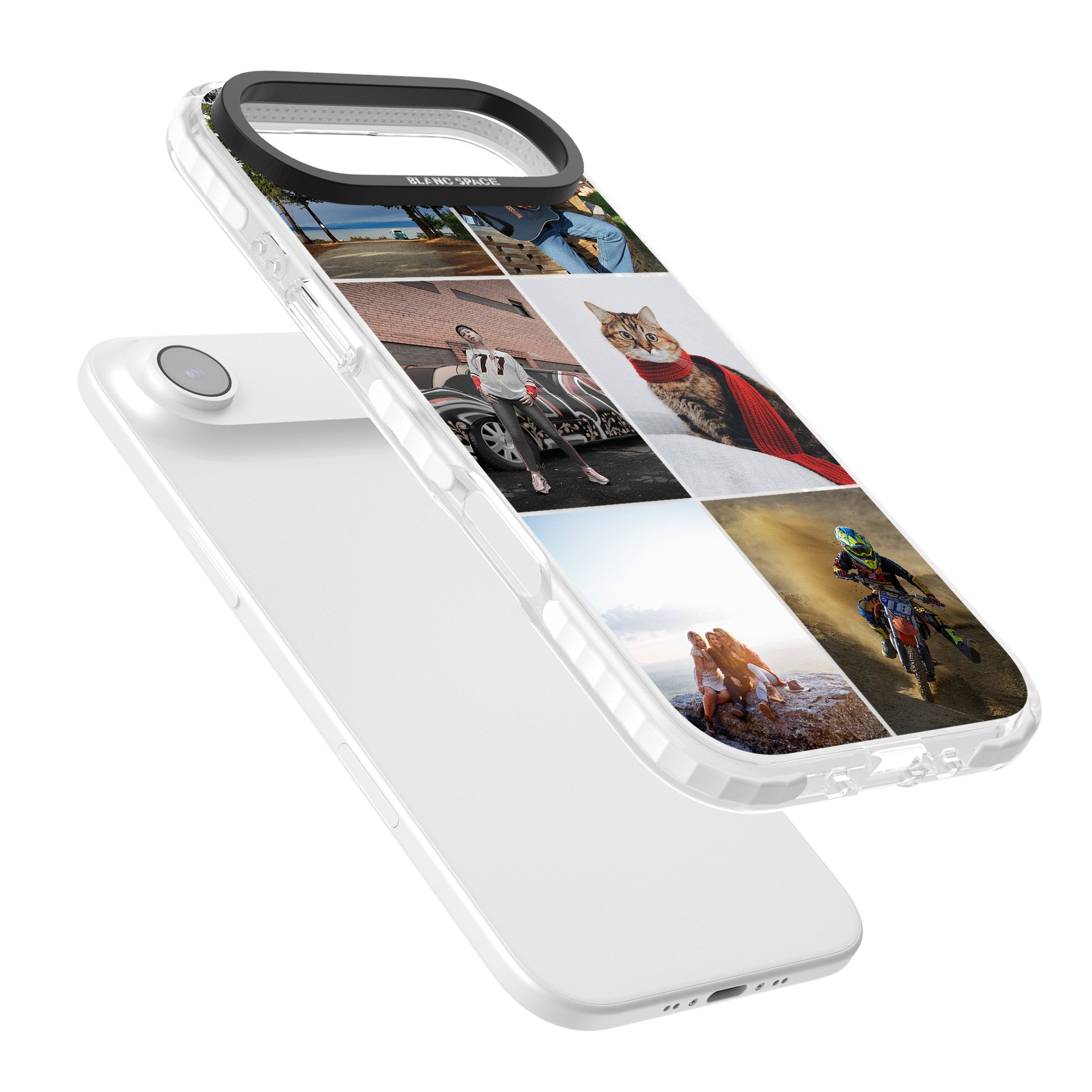 Personalised 6 Photo Grid iPhone 17 Air Impact Clear Phone Case Colours