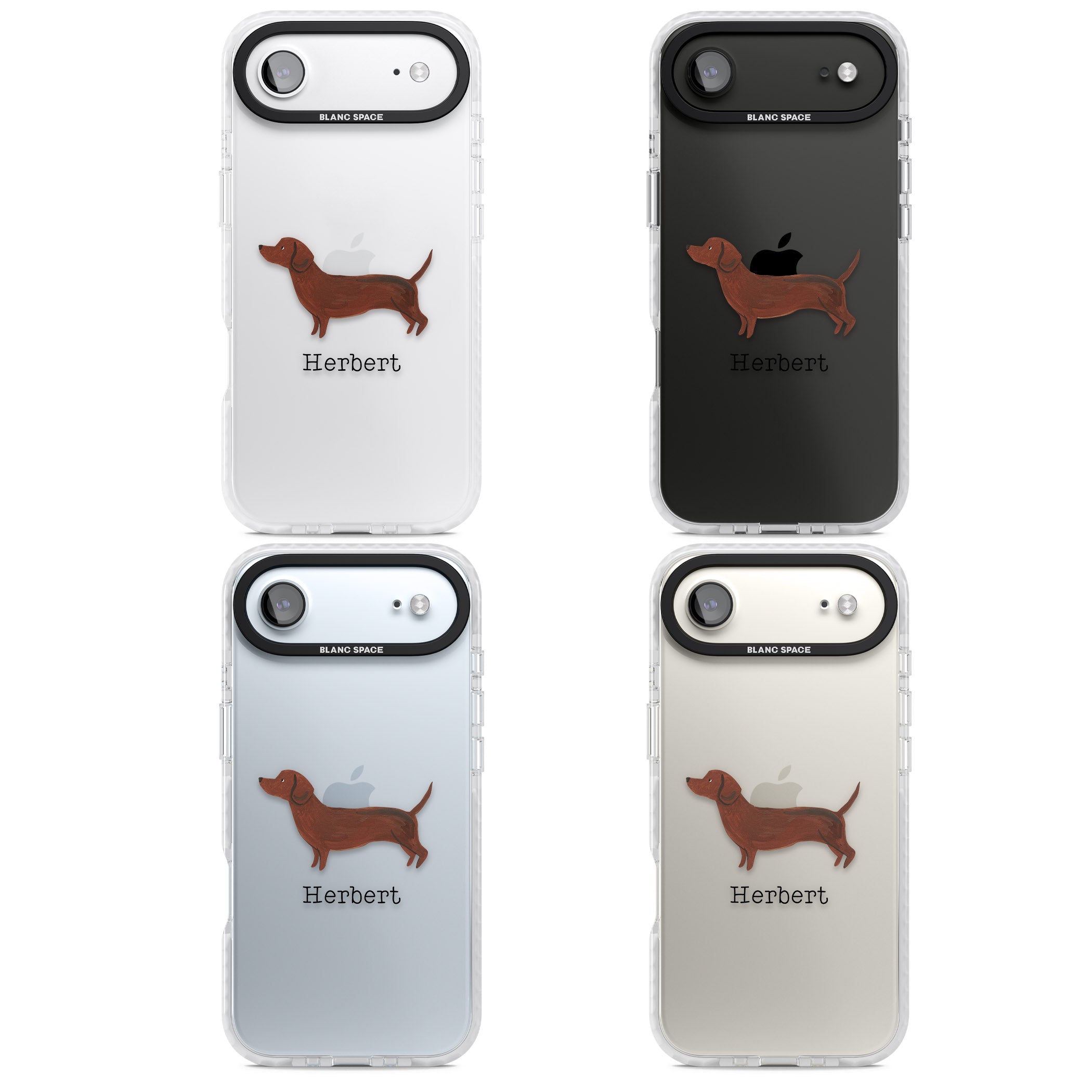 Personalised Sausage Dog iPhone 17 Air Impact Clear Phone Case APT Impact Protection