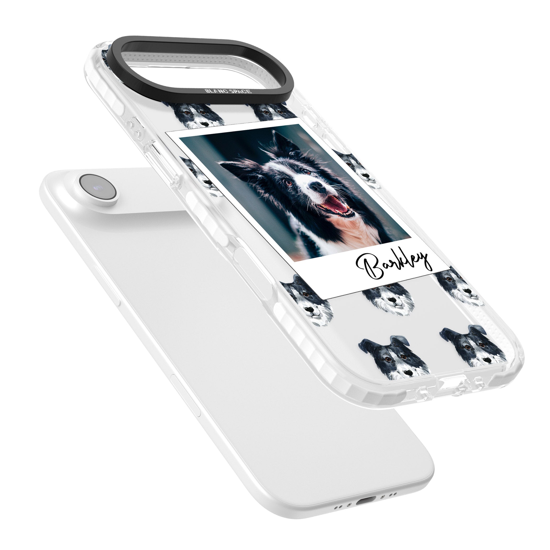 Personalised Border Collie Instant Camera Photo iPhone 17 Air Impact Clear Phone Case Colours