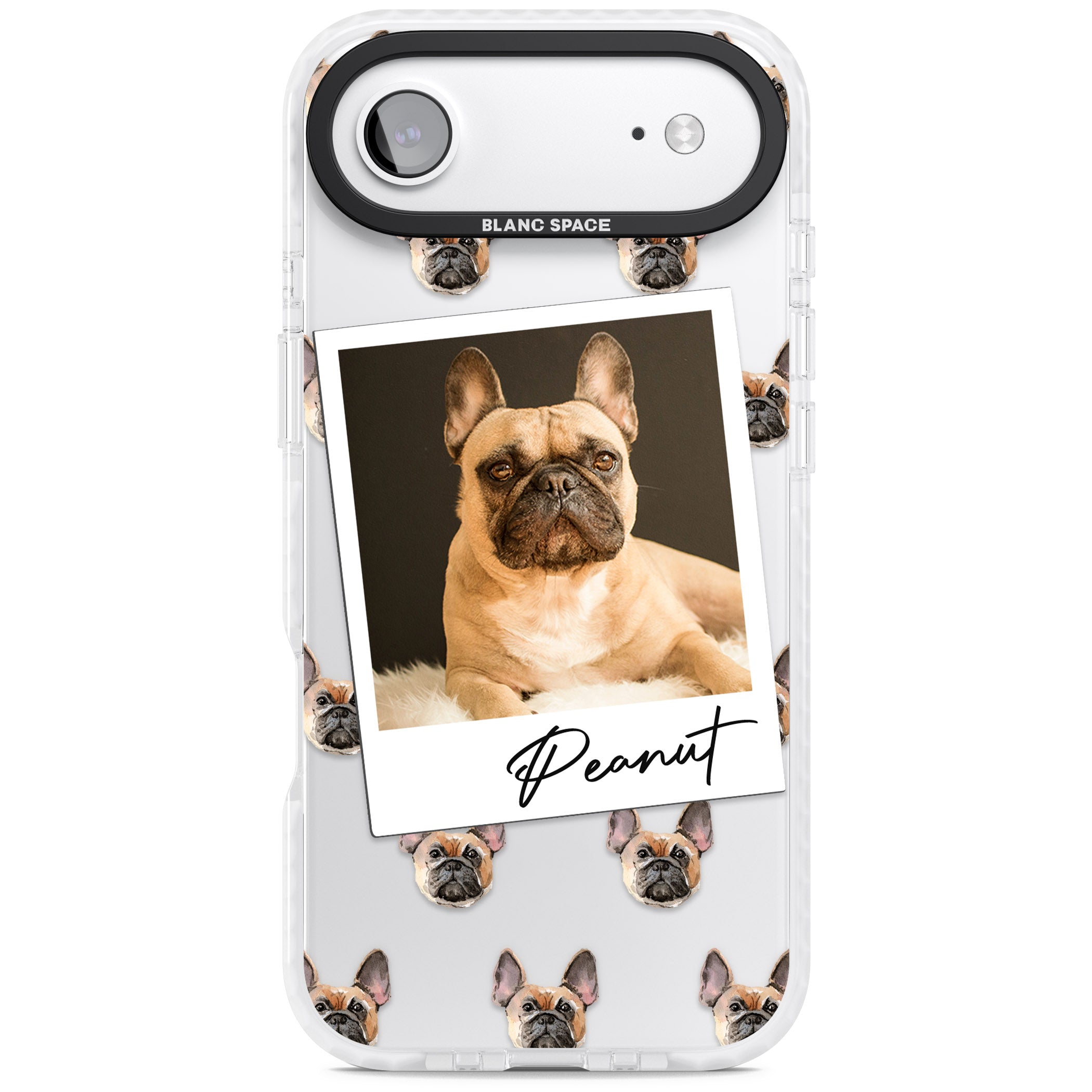 Personalised Tan French Bulldog Instant Camera Photo iPhone 17 Air Impact Clear Phone Case