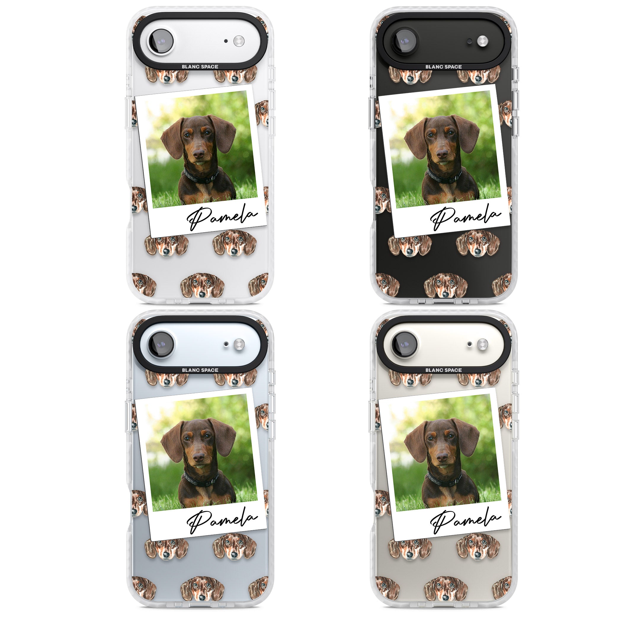 Personalised Brown Dachshund Instant Camera Photo iPhone 17 Air Impact Clear Phone Case APT Impact Protection