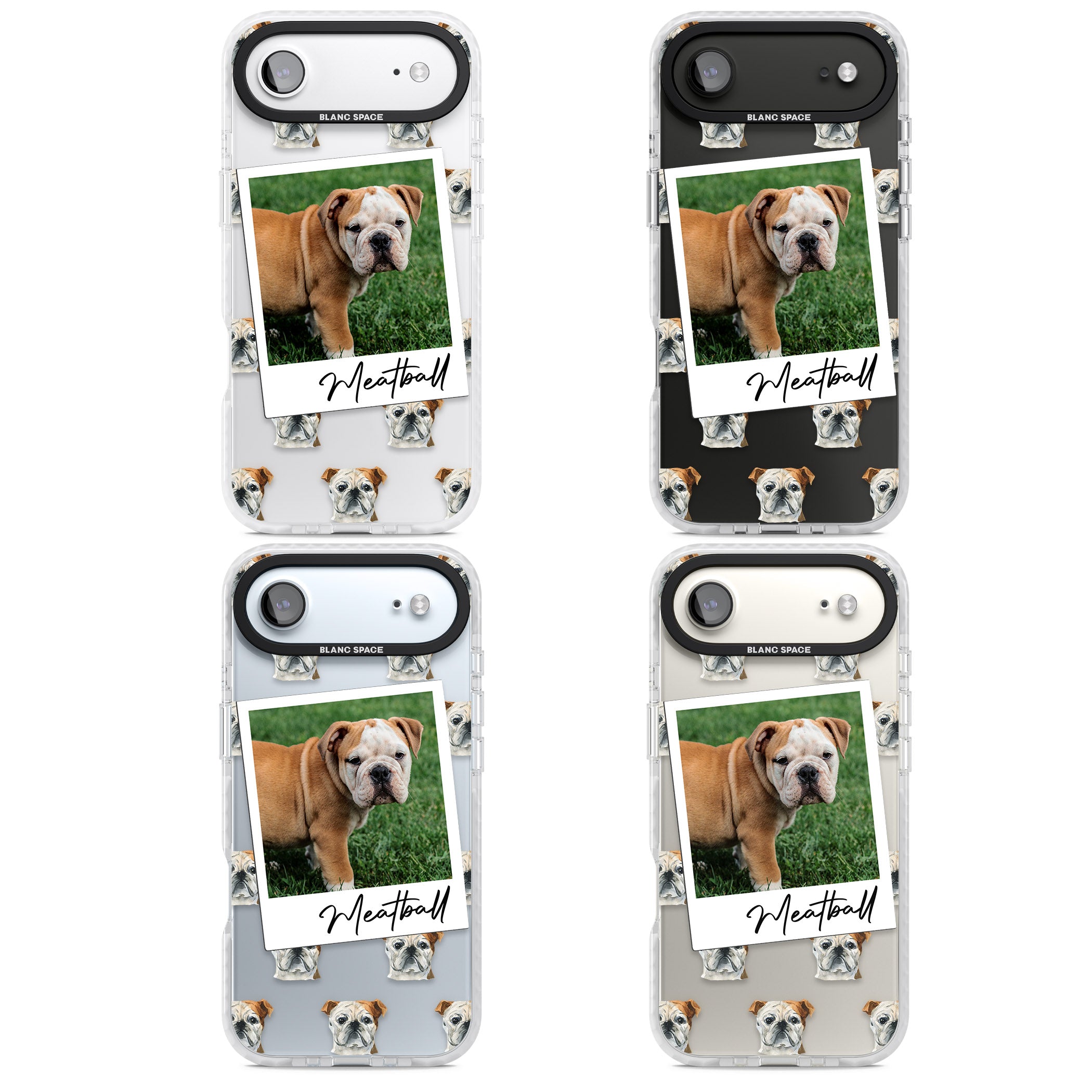 Personalised English Bulldog Instant Camera Photo iPhone 17 Air Impact Clear Phone Case APT Impact Protection
