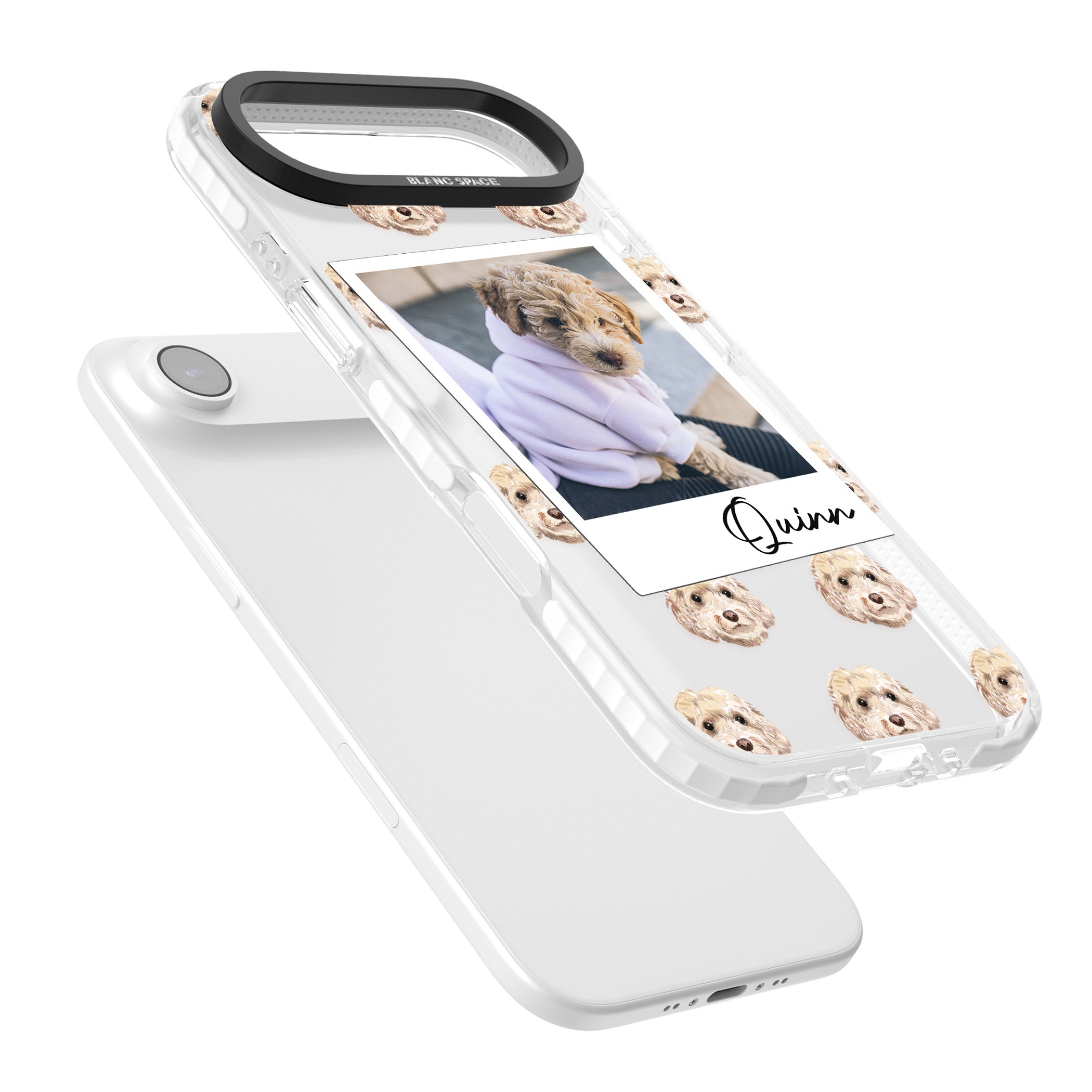 Personalised Cream Cockapoo Instant Camera Photo iPhone 17 Air Impact Clear Phone Case Colours