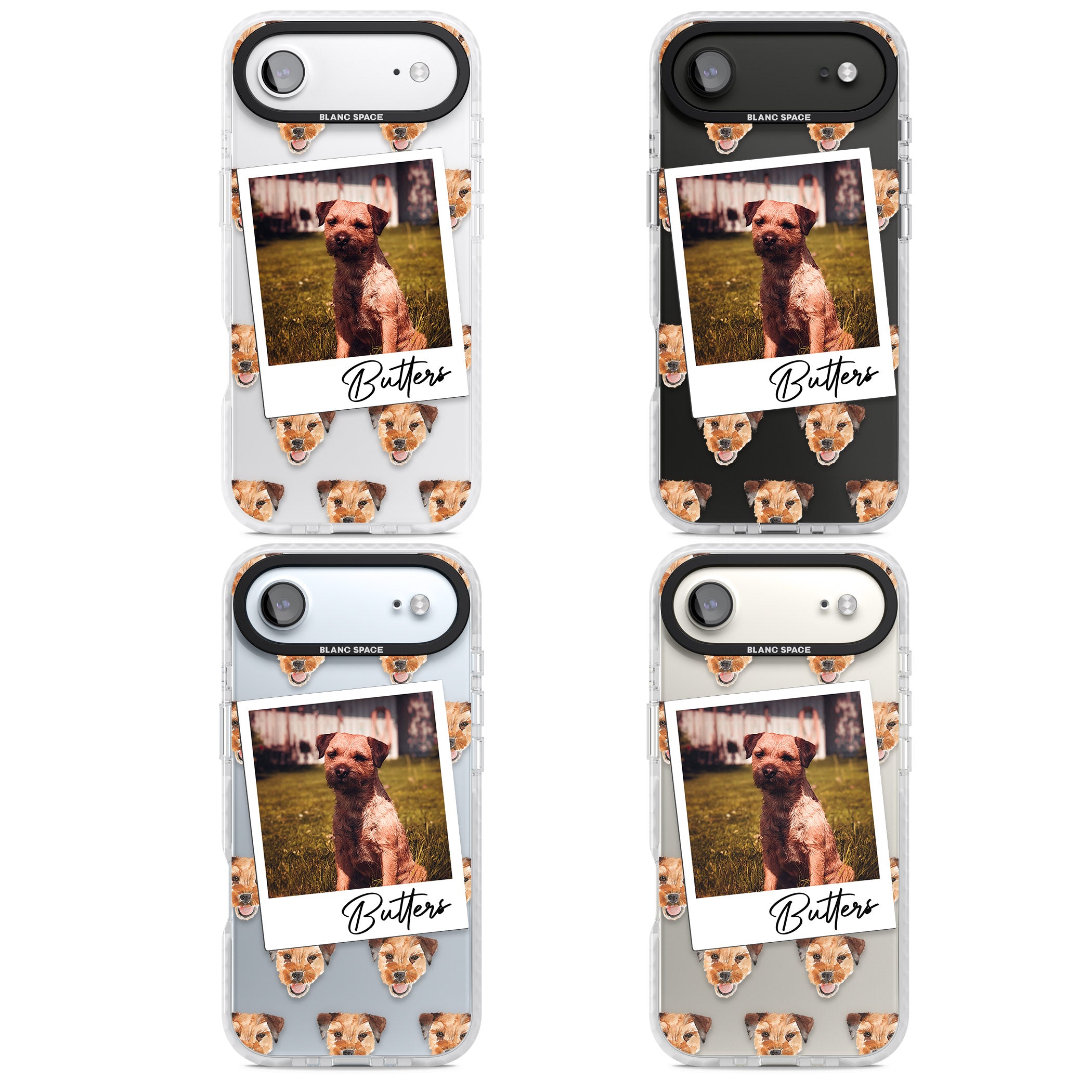 Personalised Border Terrier Instant Camera Photo iPhone 17 Air Impact Clear Phone Case APT Impact Protection