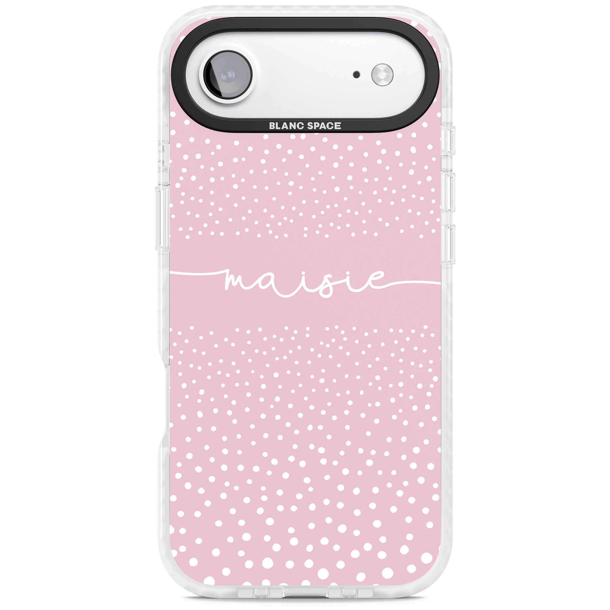 Personalised Pink Dots iPhone 17 Air Impact Clear Phone Case