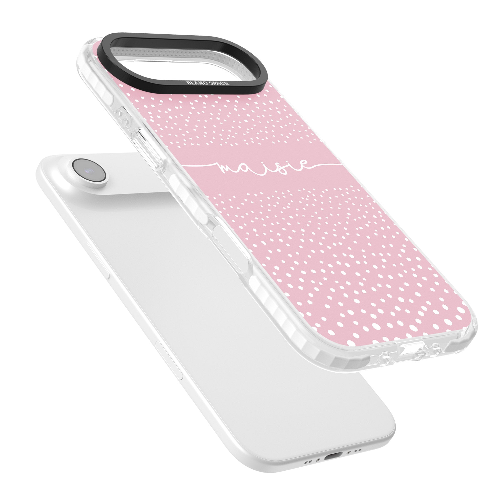 Personalised Pink Dots iPhone 17 Air Impact Clear Phone Case Colours