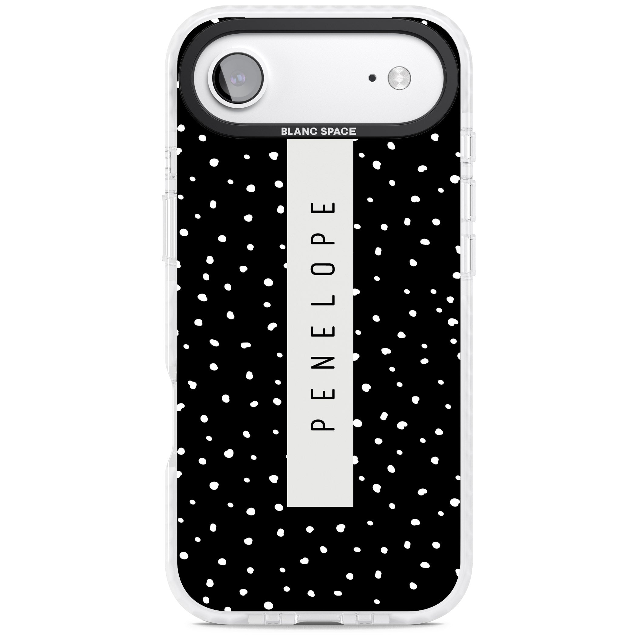 Personalised Black Dots iPhone 17 Air Impact Clear Phone Case