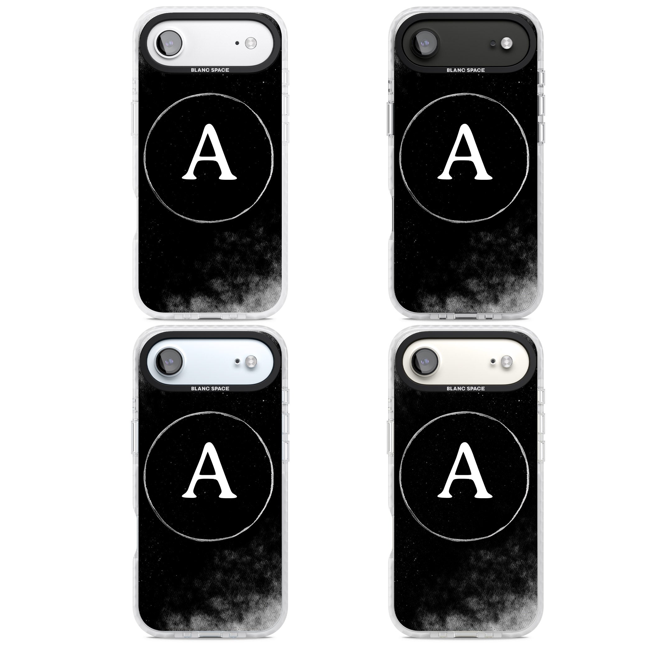 Personalised Monochrome Cosmic Monogram iPhone 17 Air Impact Clear Phone Case APT Impact Protection