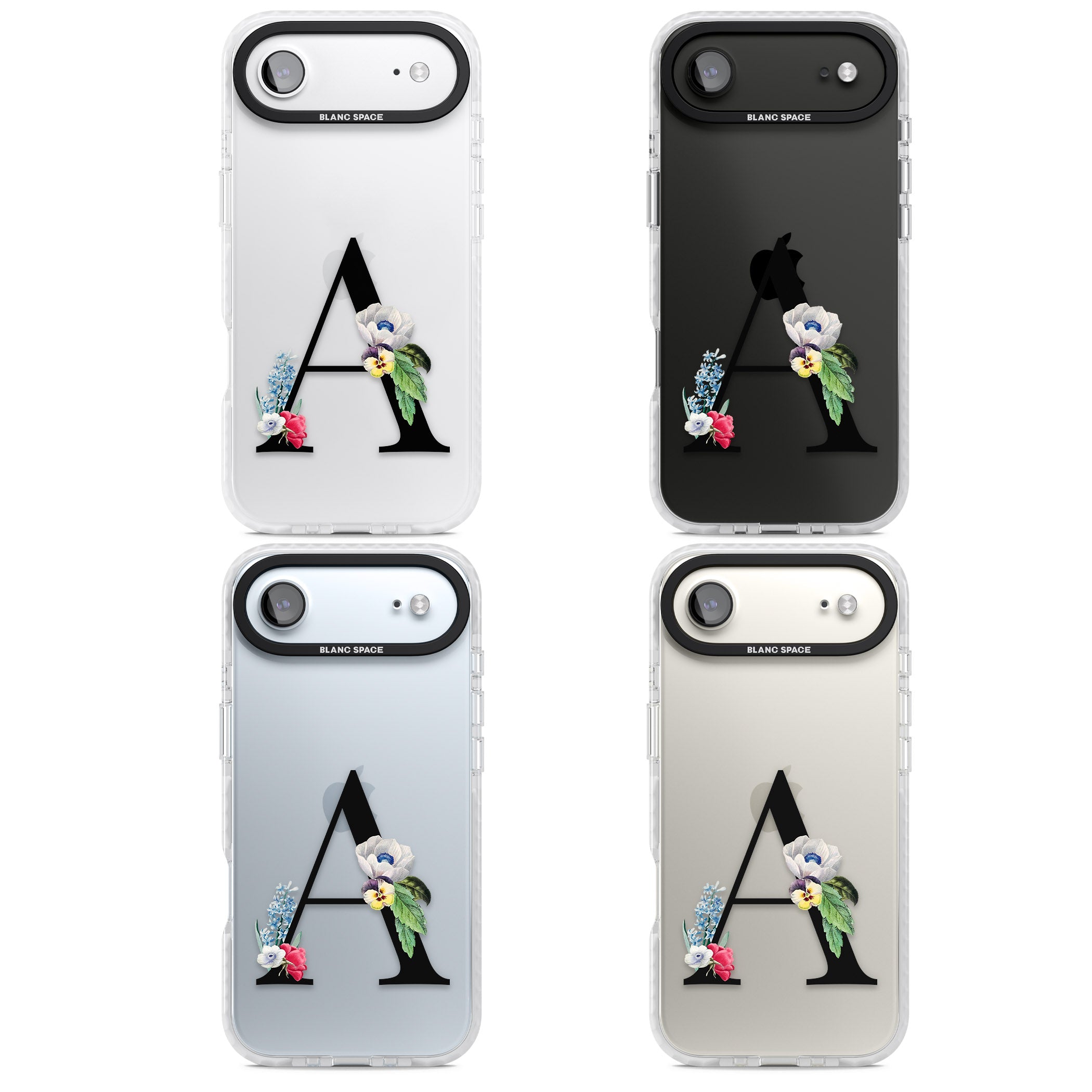 Personalised Floral Initial iPhone 17 Air Impact Clear Phone Case APT Impact Protection