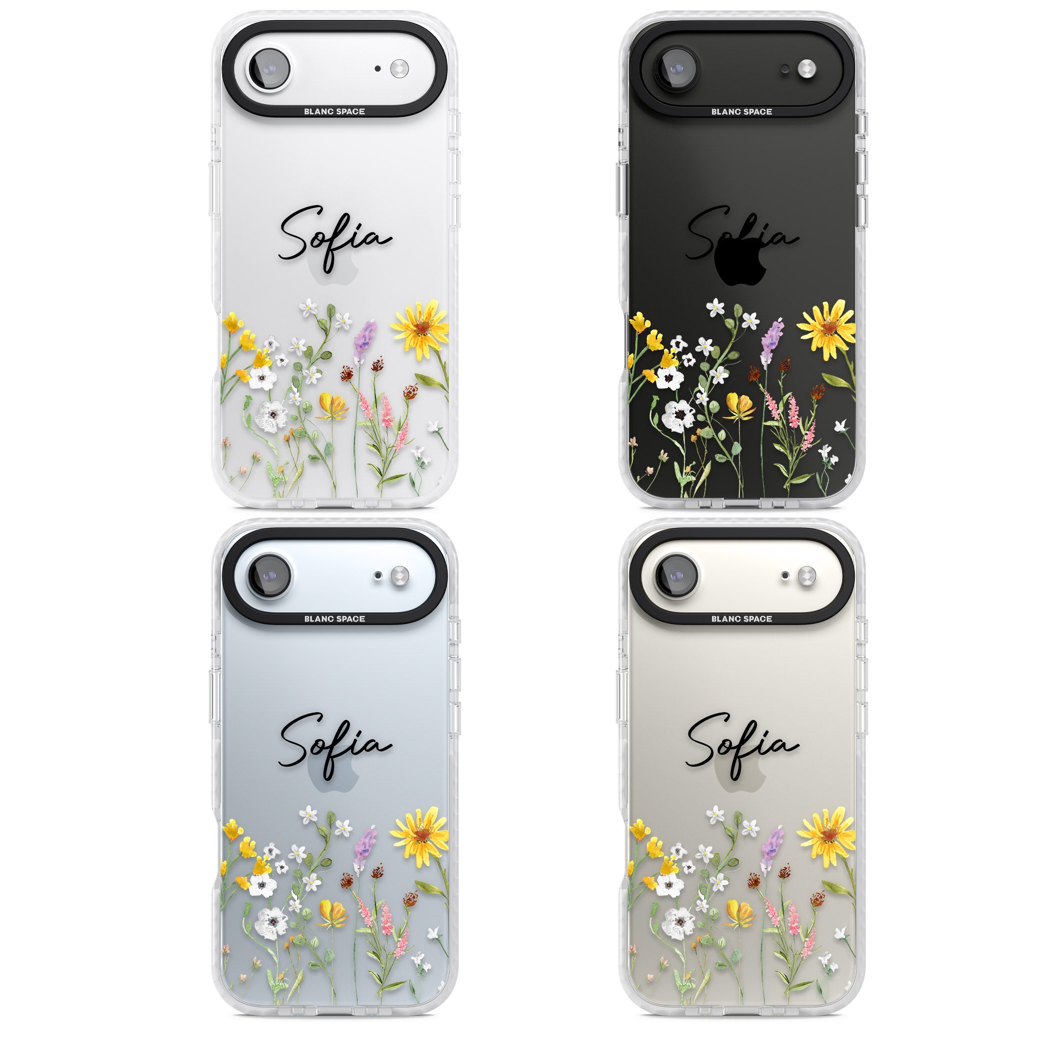 Personalised April Wildfowers iPhone 17 Air Impact Clear Phone Case APT Impact Protection