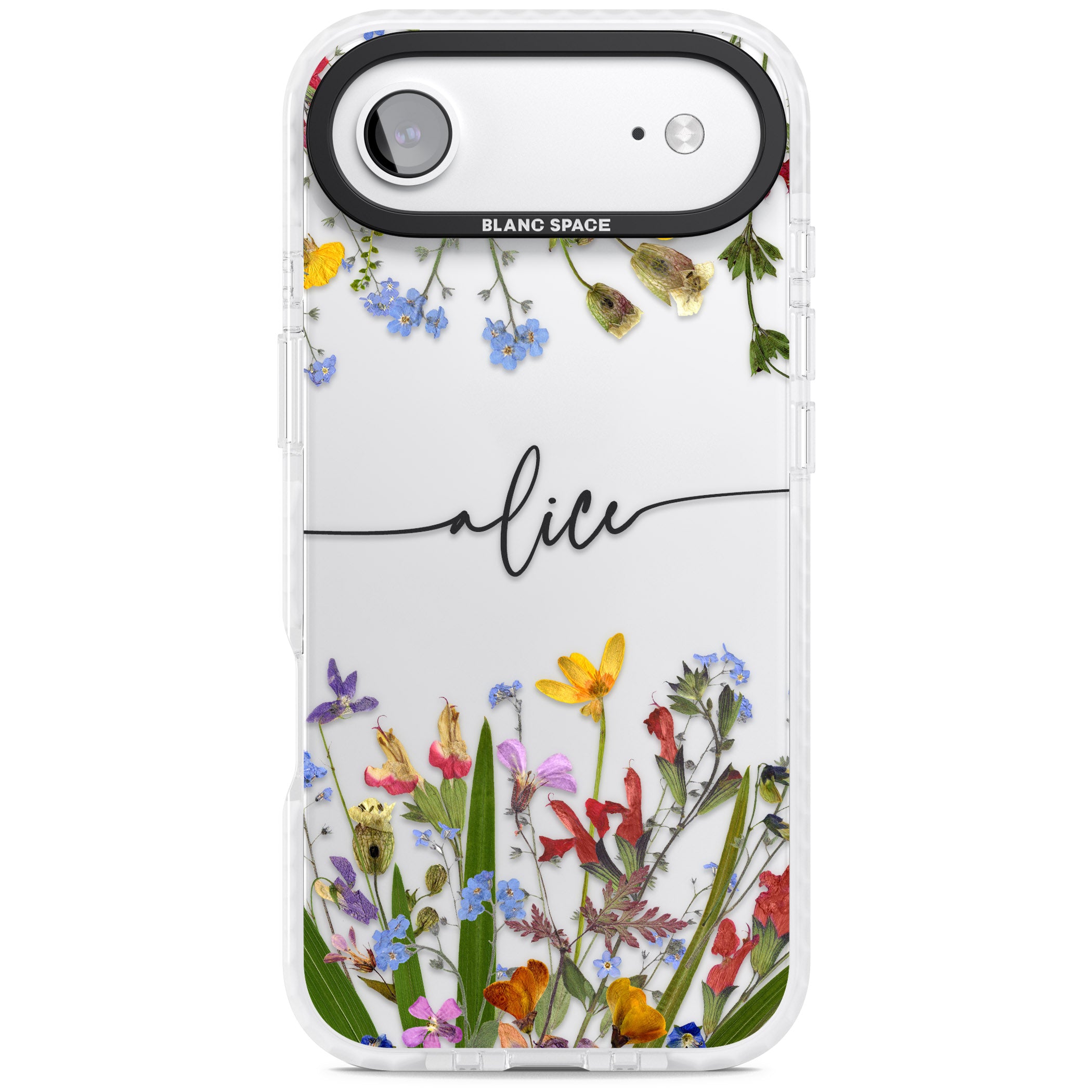Personalised Wildflower Floral iPhone 17 Air Impact Clear Phone Case