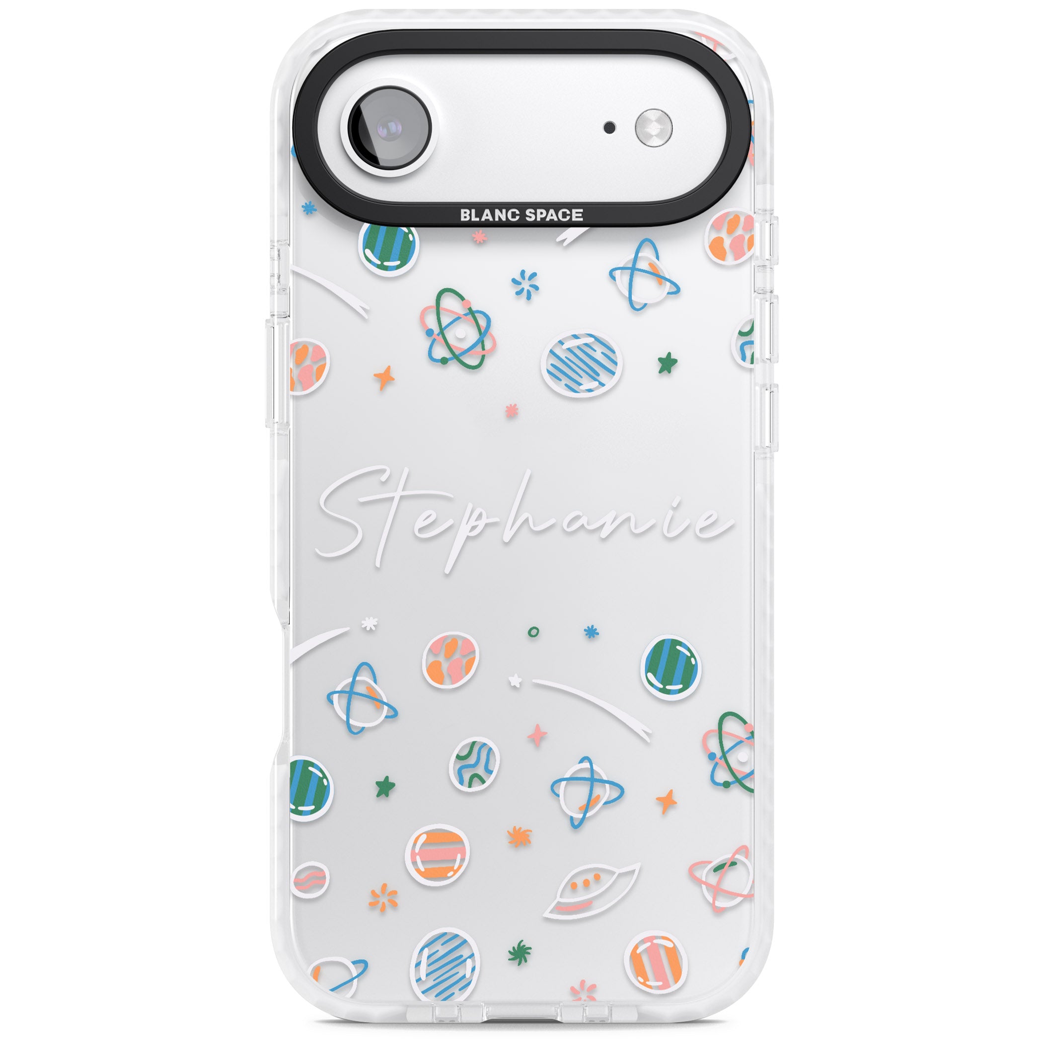 Personalised Space Pattern iPhone 17 Air Impact Clear Phone Case