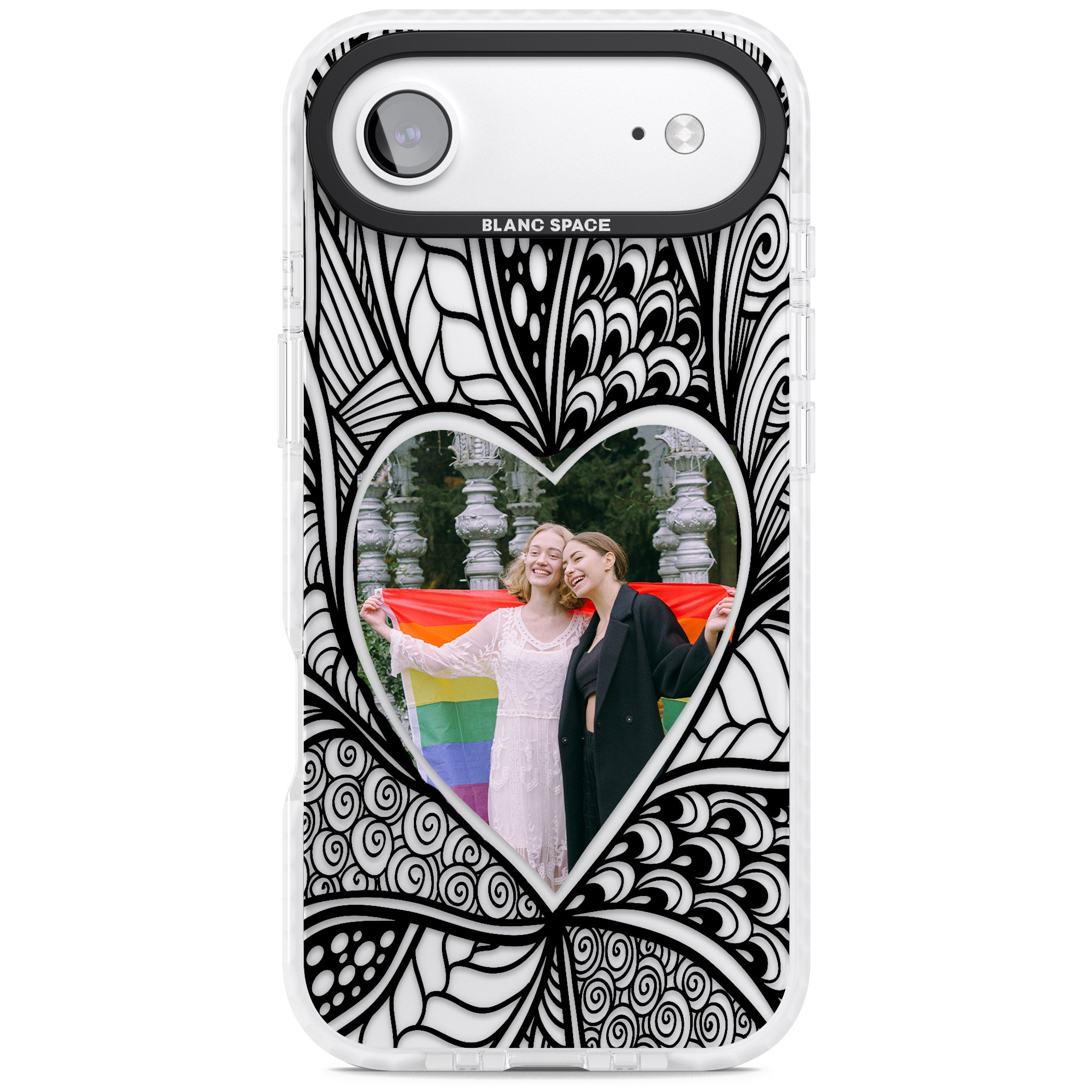 Personalised Henna Heart Photo Case iPhone 17 Air Impact Clear Phone Case