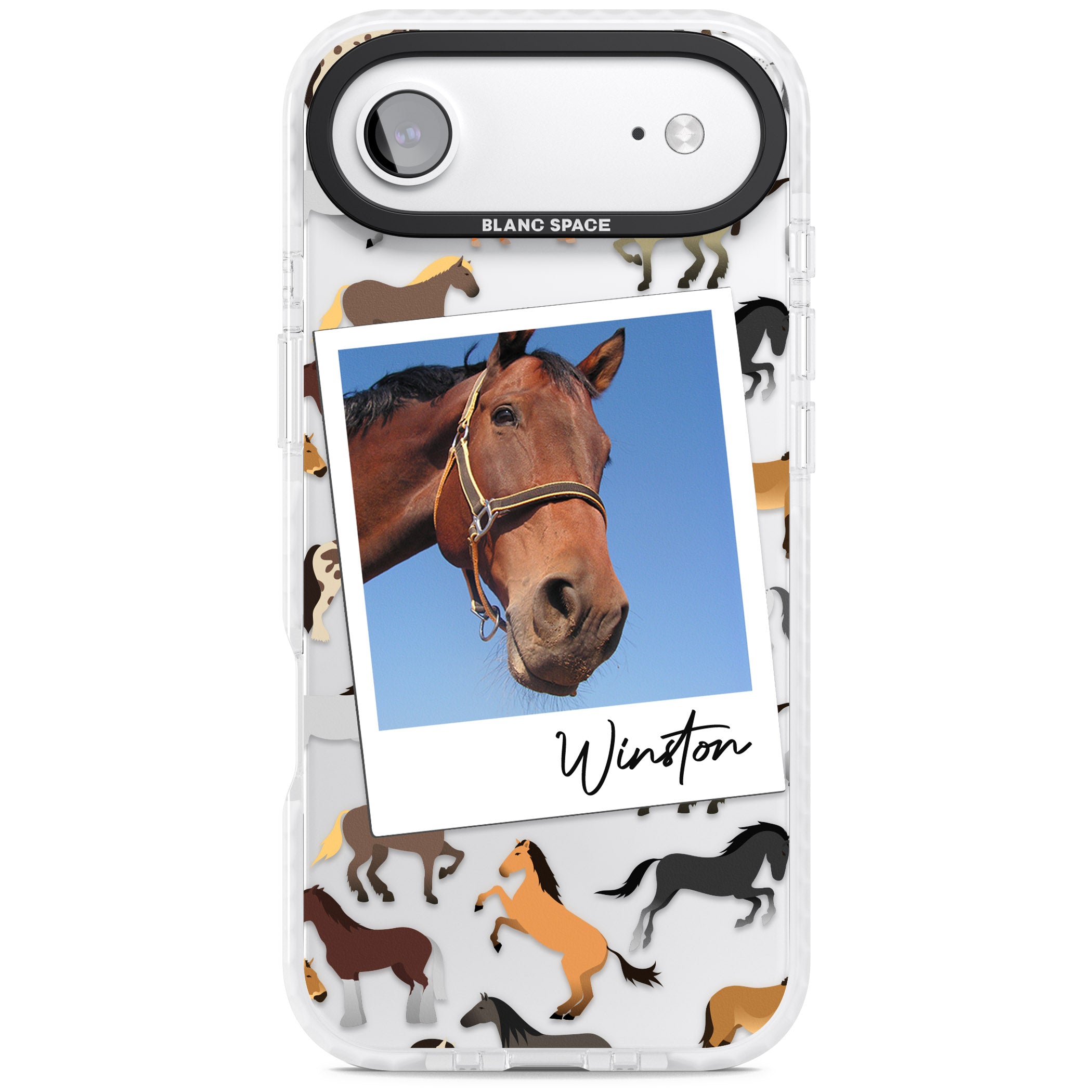 Personalised Horse Polaroid iPhone 17 Air Impact Clear Phone Case