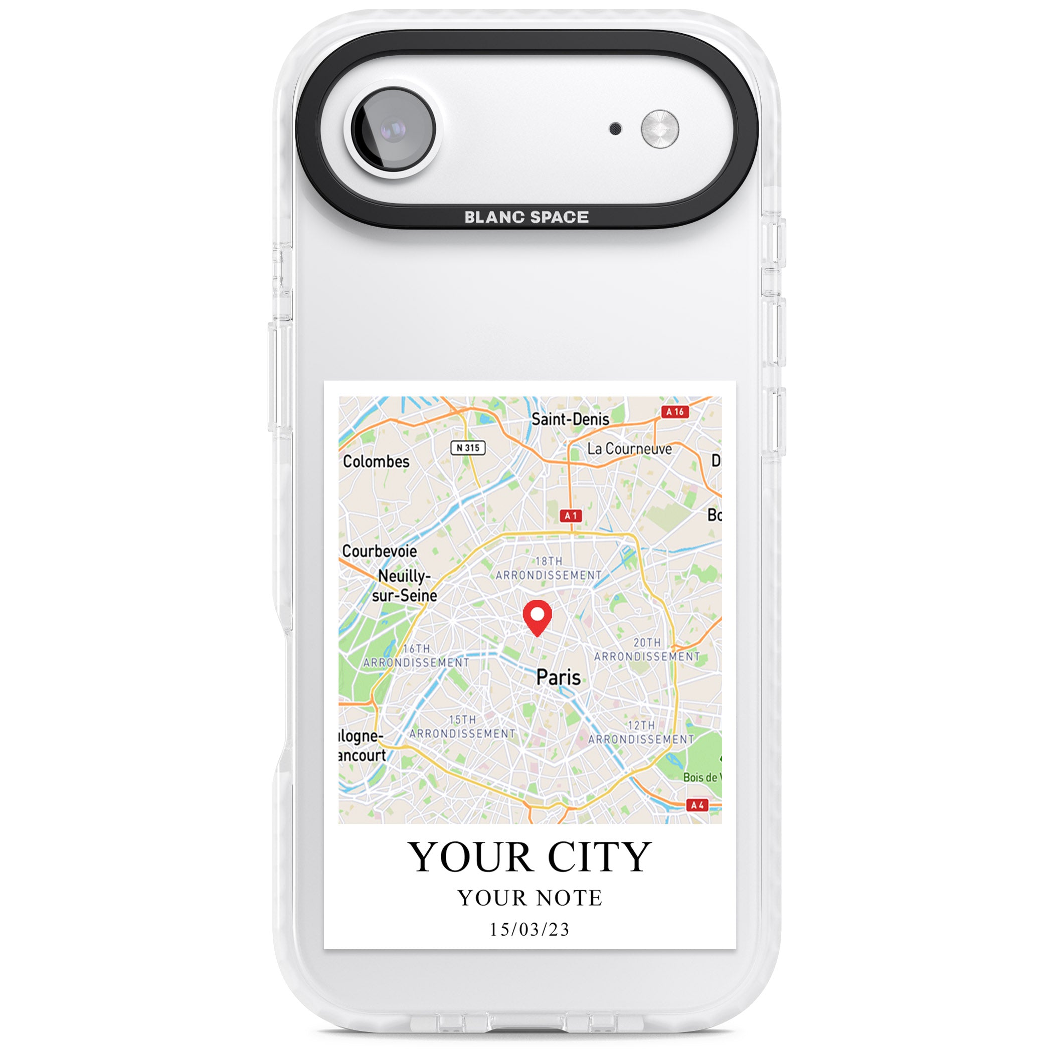 Personalised World Map iPhone 17 Air Impact Clear Phone Case