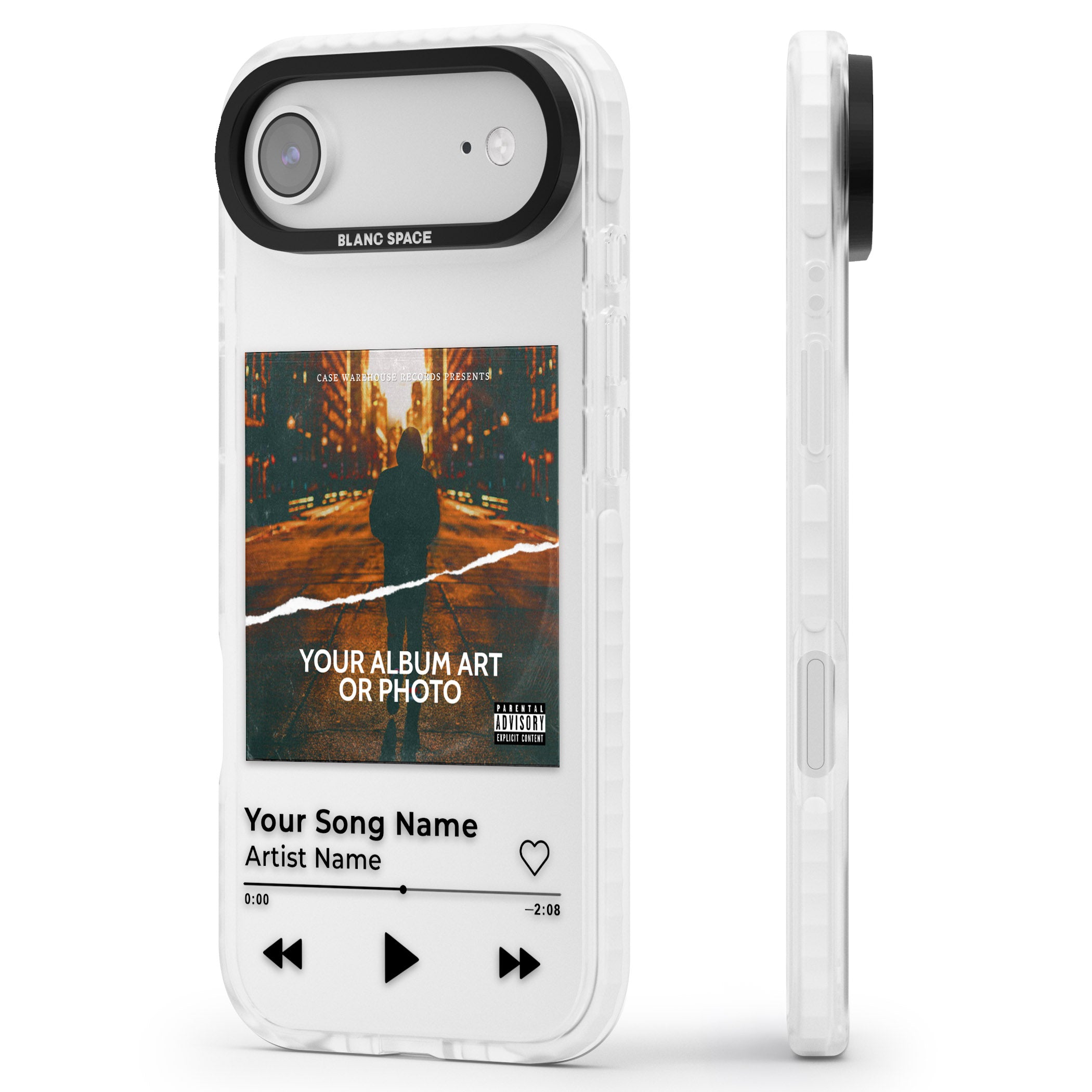 Personalised Album Art iPhone 17 Air Impact Clear Phone Case Side Profile