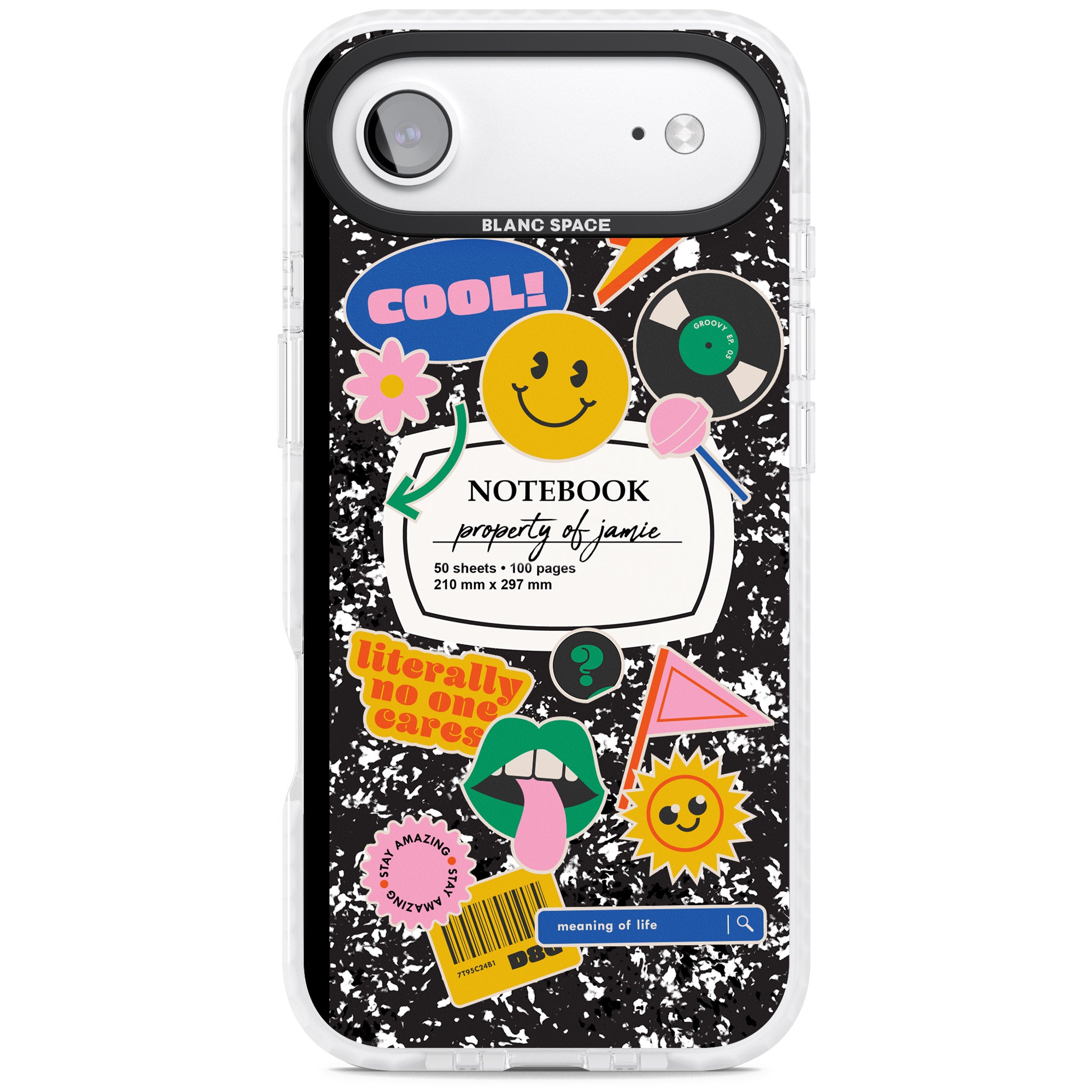 Personalised Quirky Notebook iPhone 17 Air Impact Clear Phone Case