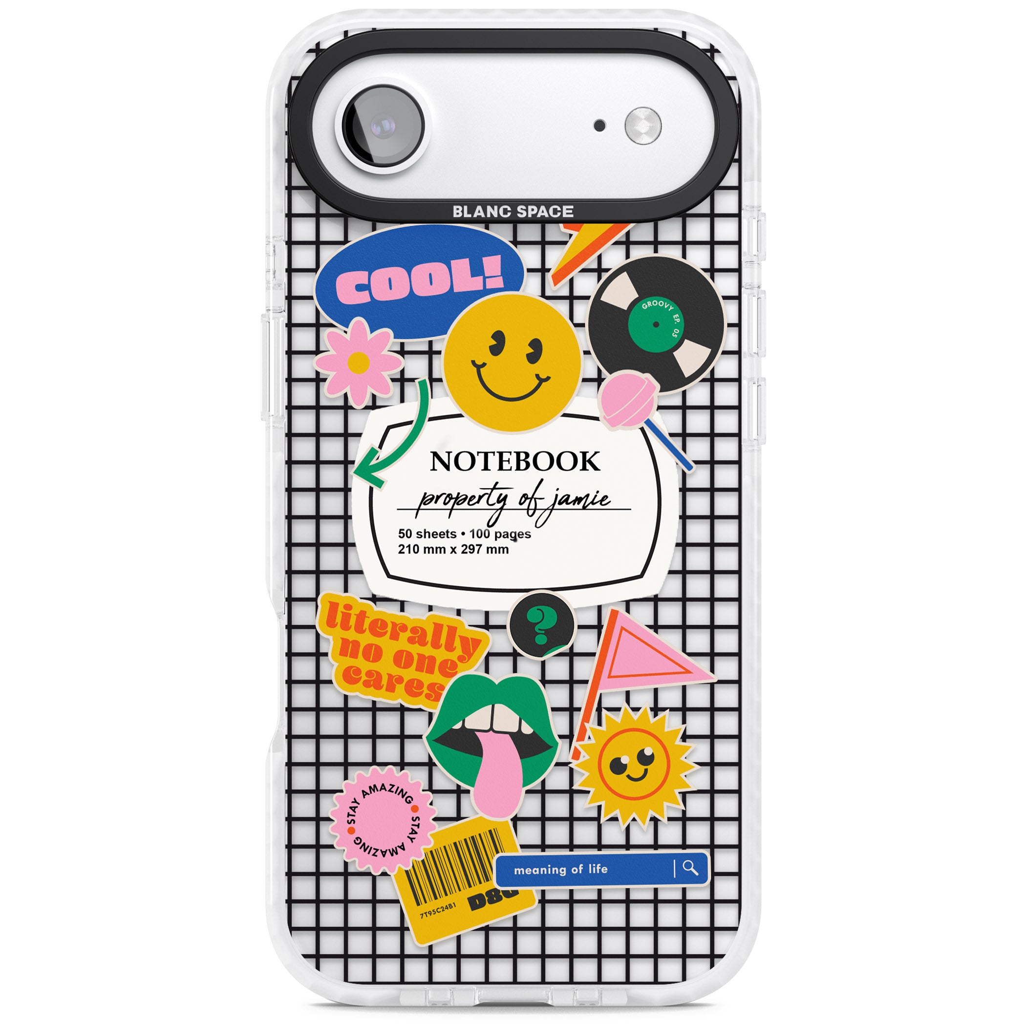 Personalised Sticker Mix Grid iPhone 17 Air Impact Clear Phone Case