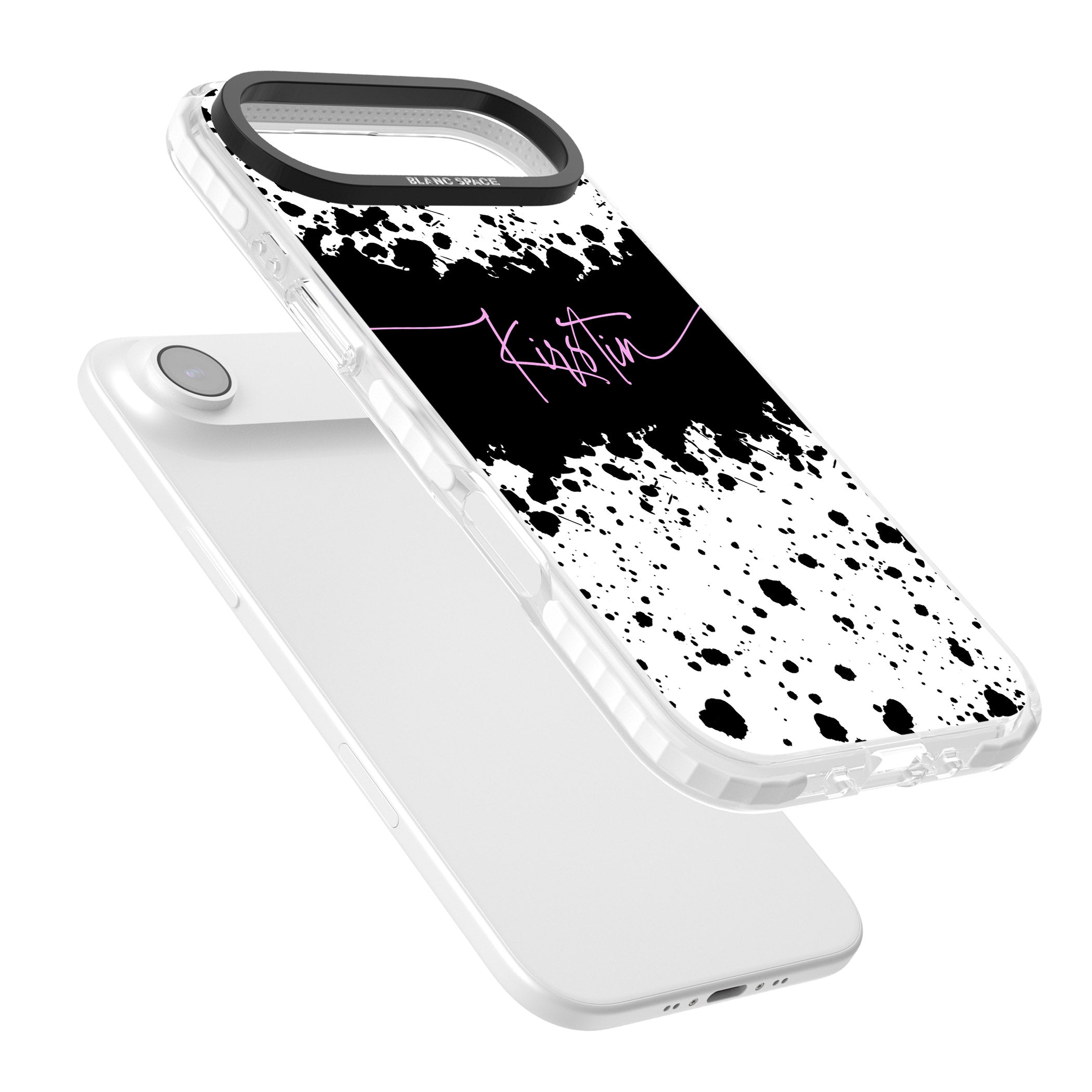 Personalised Bold Paint Splatters iPhone 17 Air Impact Clear Phone Case Colours