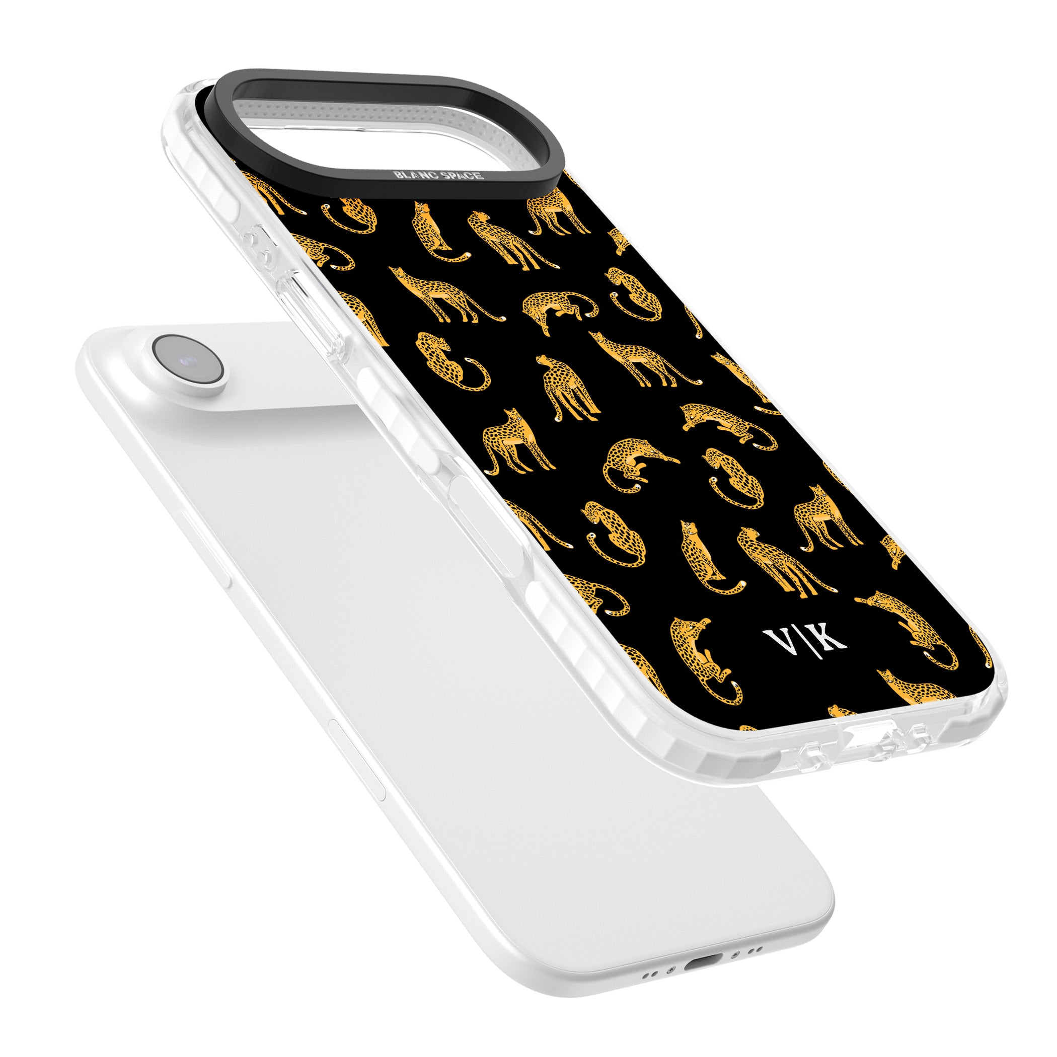 Personalised Gold Cheetah Pattern iPhone 17 Air Impact Clear Phone Case Colours