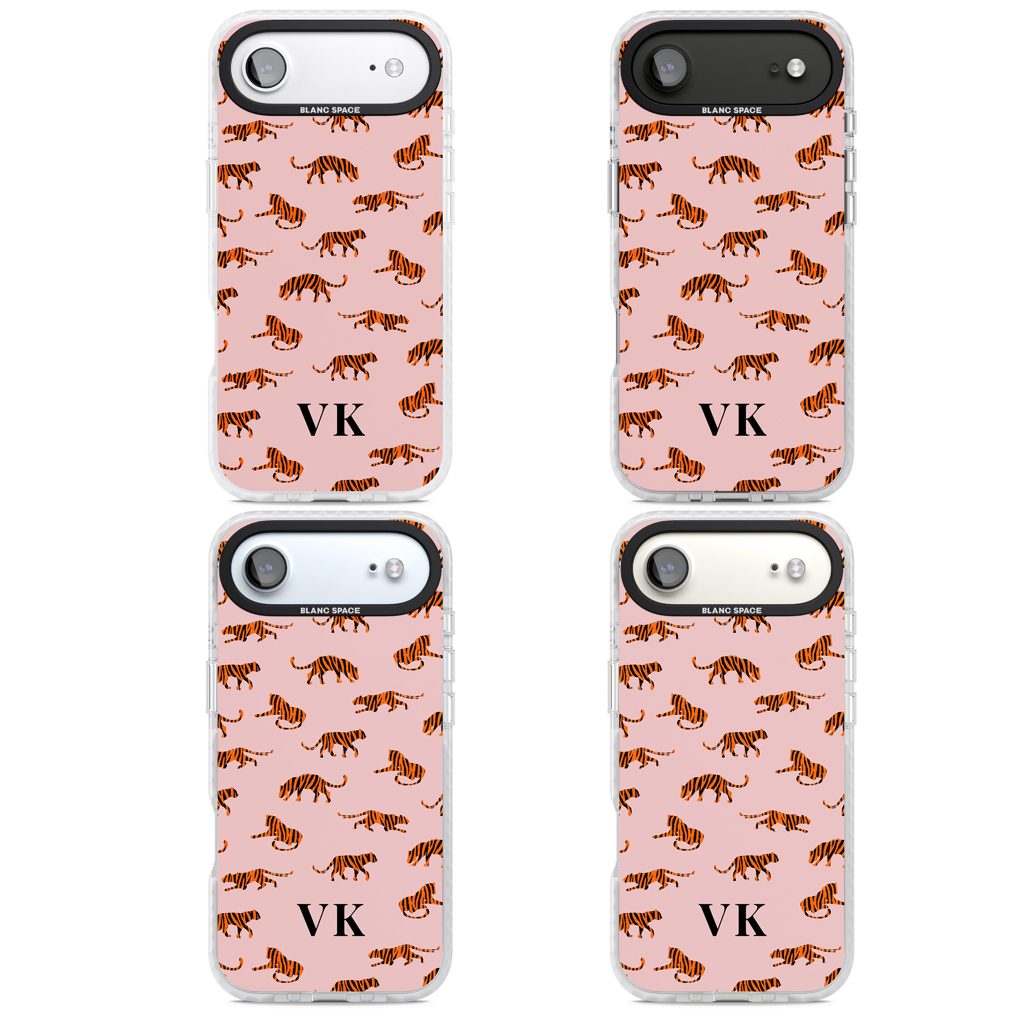 Personalised Pink Safari Tiger Pattern iPhone 17 Air Impact Clear Phone Case APT Impact Protection