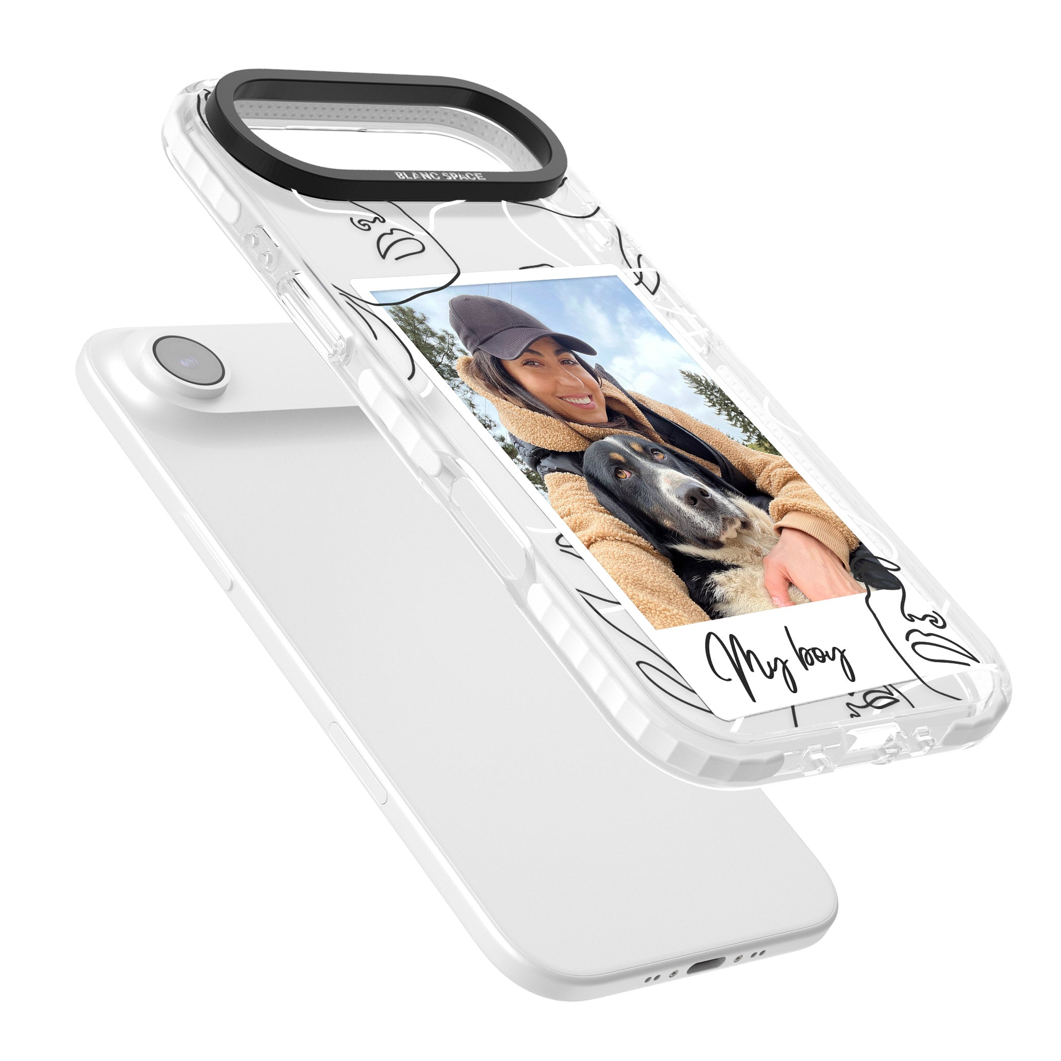 Personalised Abstract Faces Instant Photo iPhone 17 Air Impact Clear Phone Case Colours