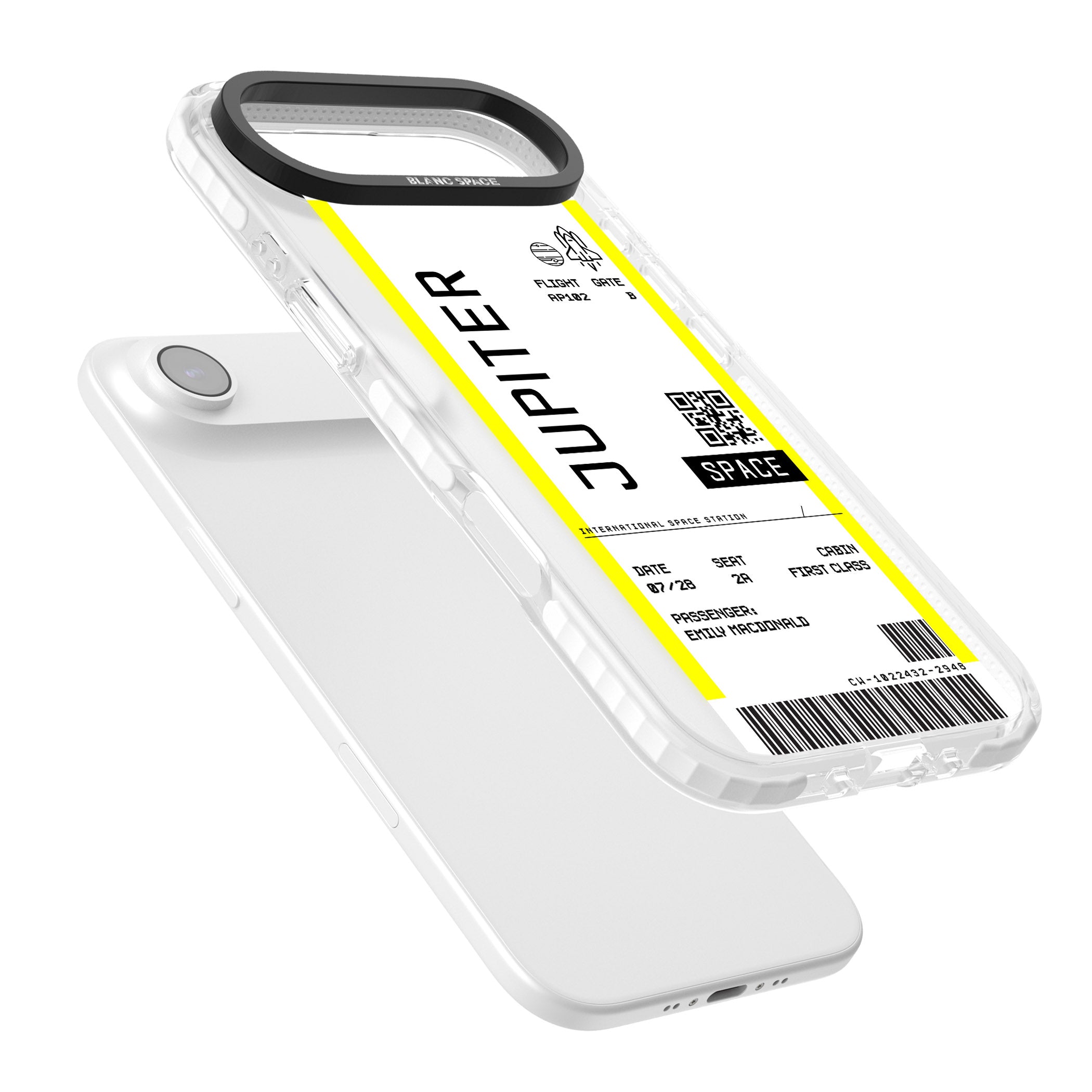 Personalised Jupiter Travel Ticket iPhone 17 Air Impact Clear Phone Case Colours