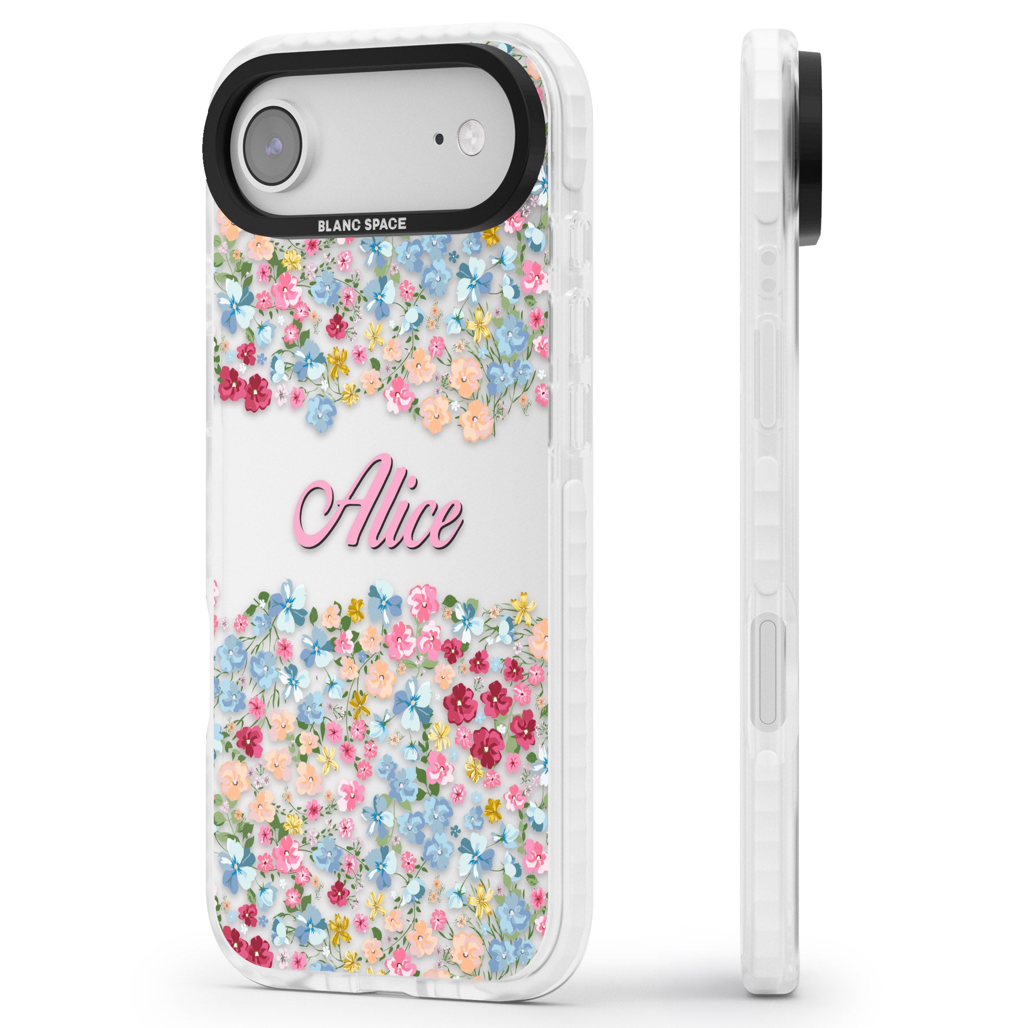 Personalised Venetian Meadow iPhone 17 Air Impact Clear Phone Case Side Profile