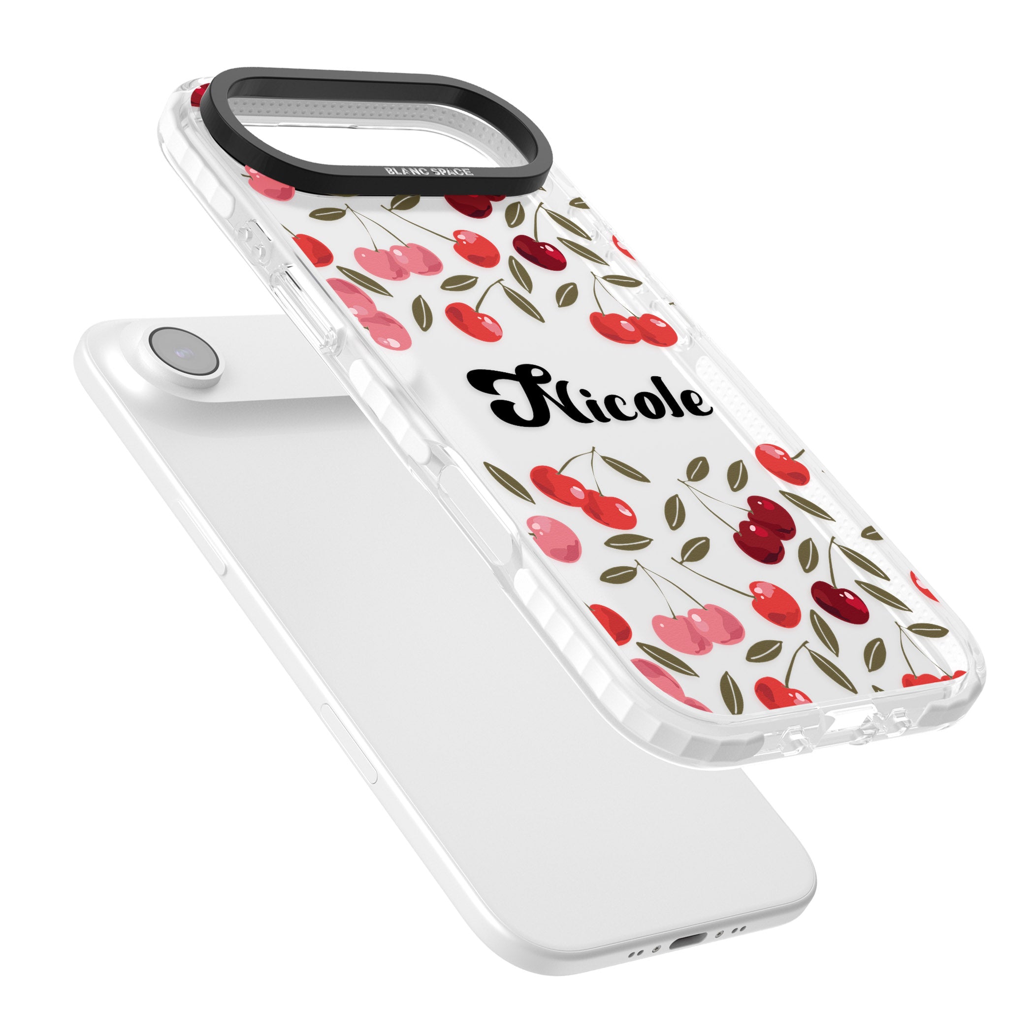 Personalised Cherry Pattern iPhone 17 Air Impact Clear Phone Case Colours