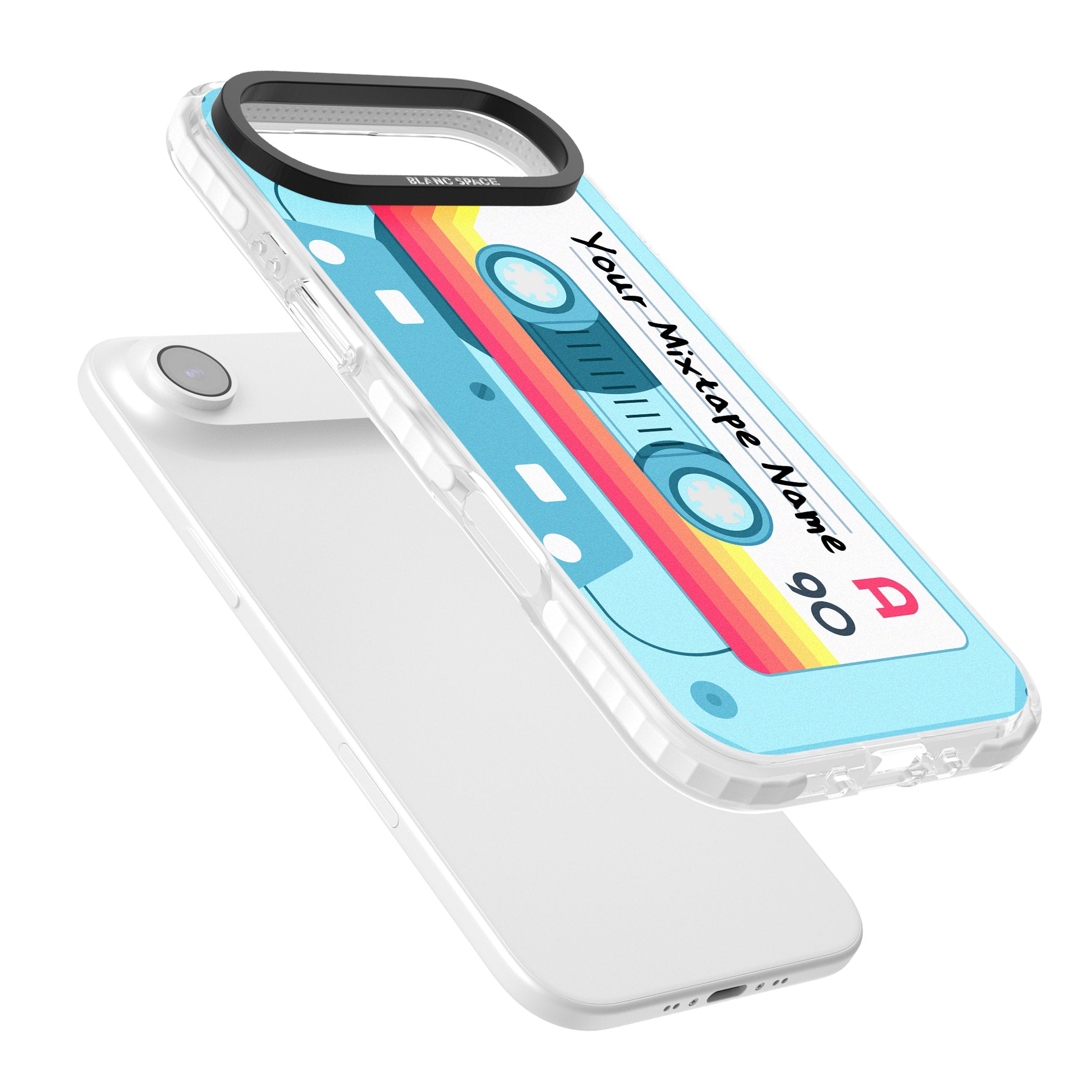 Personalised Retro Mixtape Sporty iPhone 17 Air Impact Clear Phone Case Colours