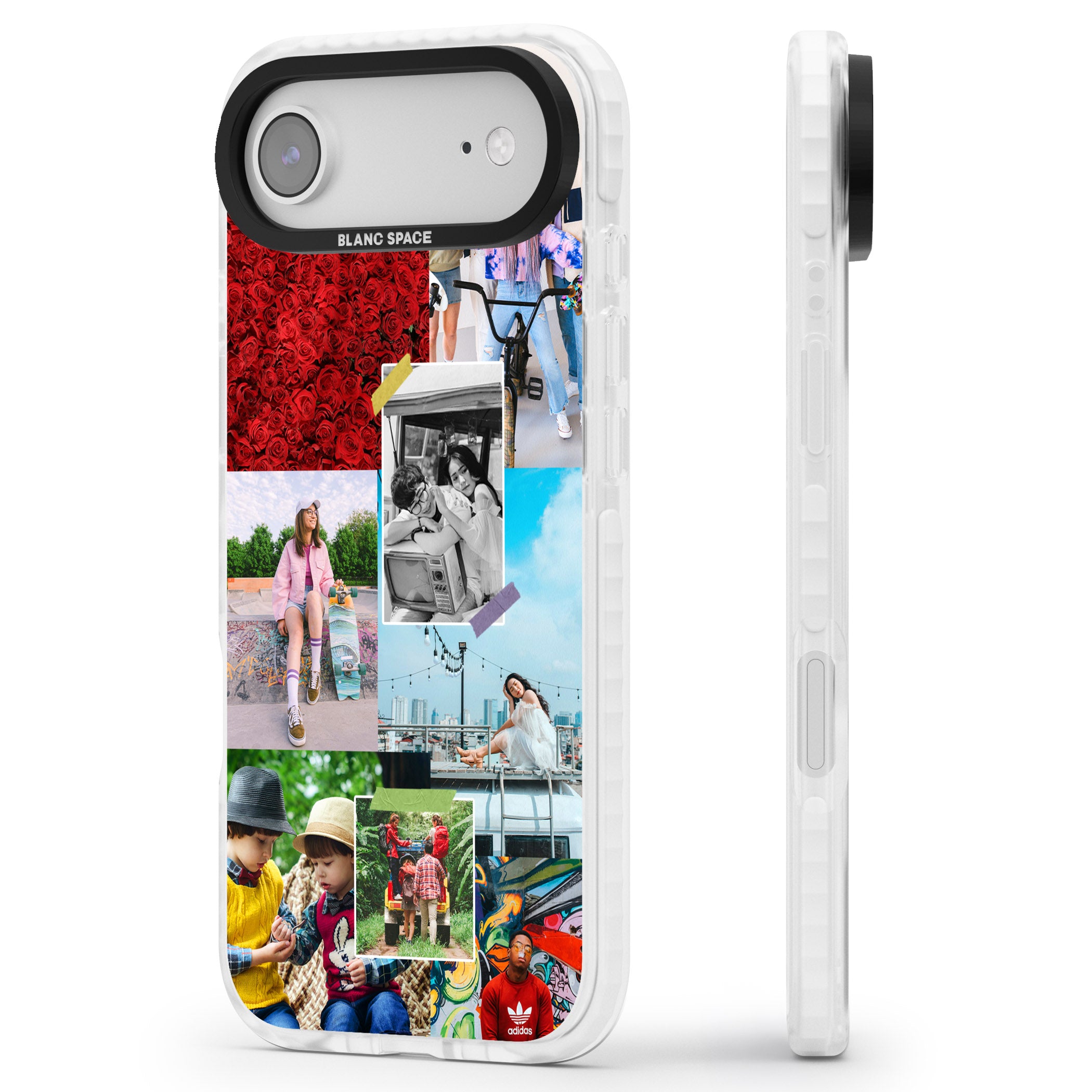Personalised Photo Collage iPhone 17 Air Impact Clear Phone Case Side Profile