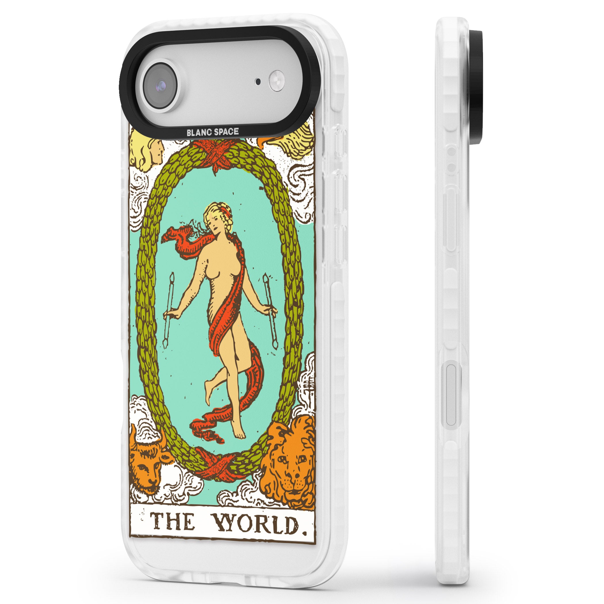Personalised The World Tarot Card (Color) iPhone 17 Air Impact Clear Phone Case Side Profile