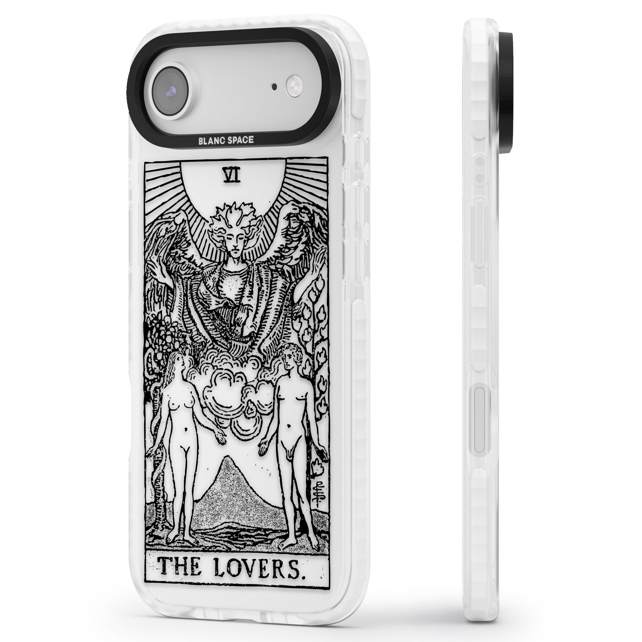 Personalised The Lovers Tarot Card (Clear) iPhone 17 Air Impact Clear Phone Case Side Profile