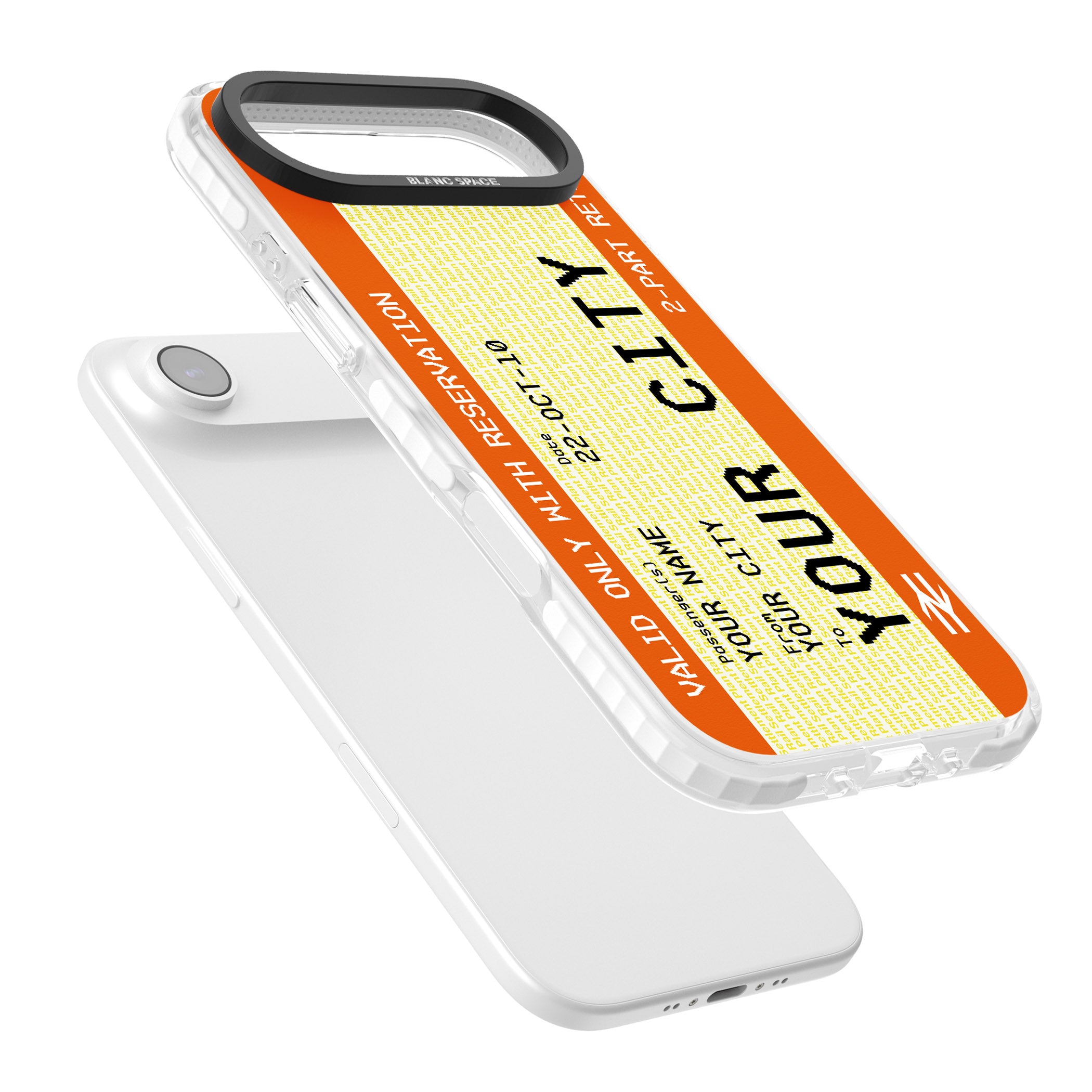 Personalised Create Your Own Train Ticket iPhone 17 Air Impact Clear Phone Case Colours