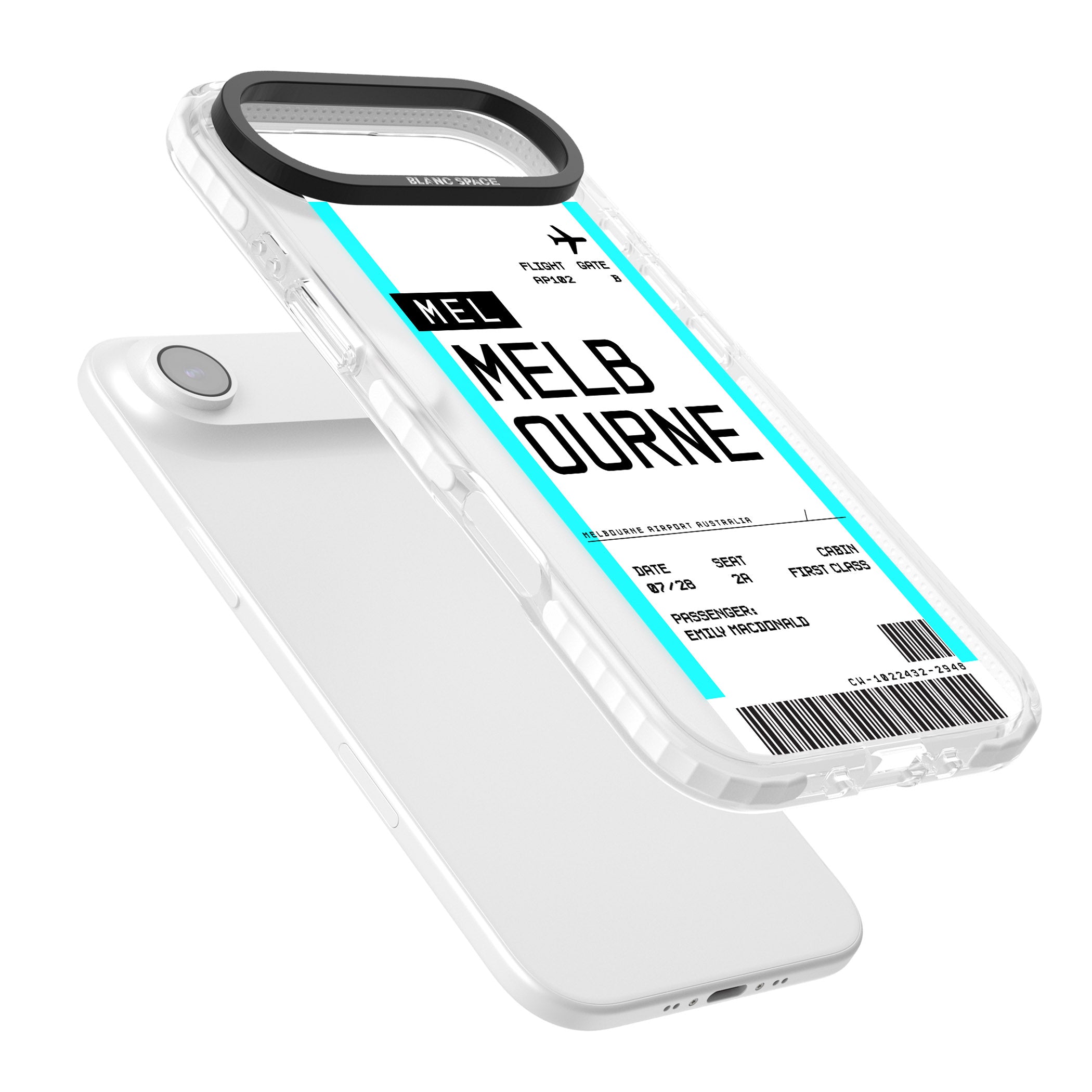 Personalised Melbourne Boarding Pass iPhone 17 Air Impact Clear Phone Case Colours