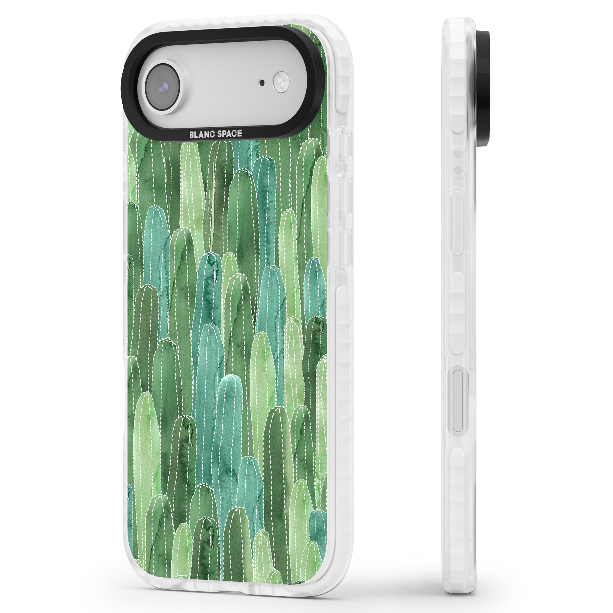 Skinny Cacti iPhone 17 Air Impact Clear Phone Case Side Profile