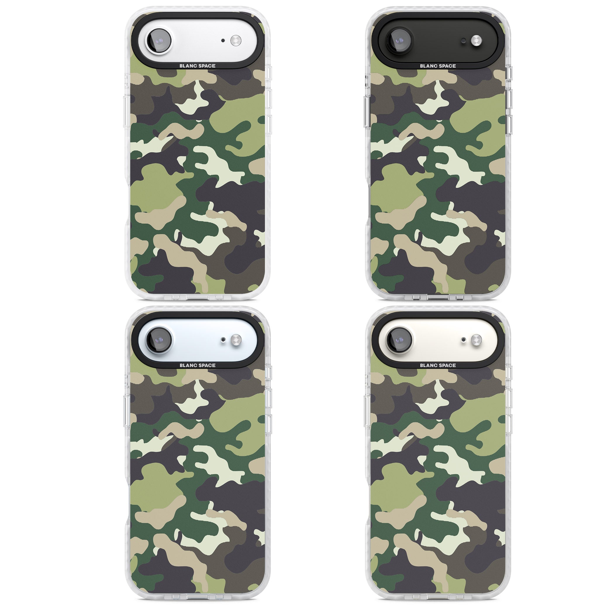 Green Camo iPhone 17 Air Impact Clear Phone Case APT Impact Protection