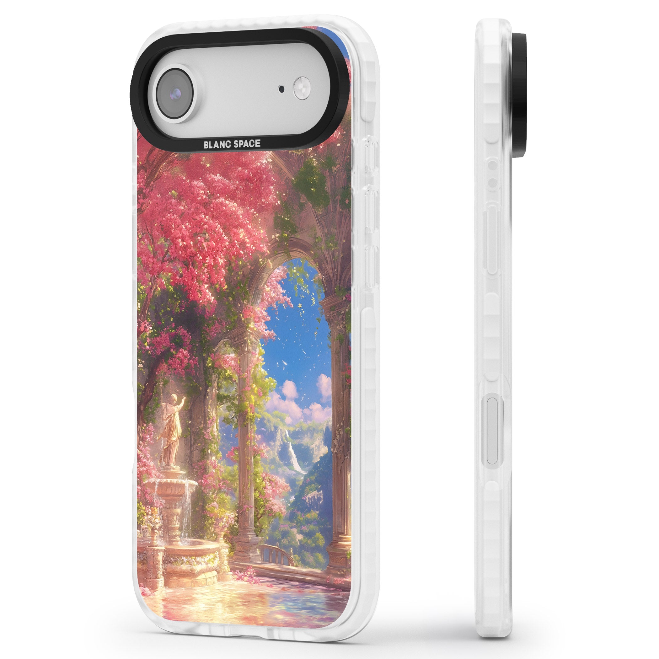 Castle Blossom iPhone 17 Air Impact Clear Phone Case Side Profile