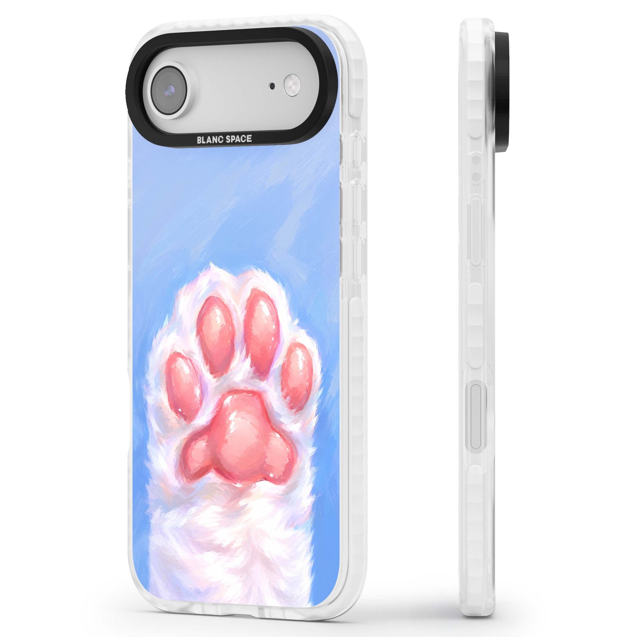 Soft White Paw cute iPhone case | Black Impact case for iPhone Air