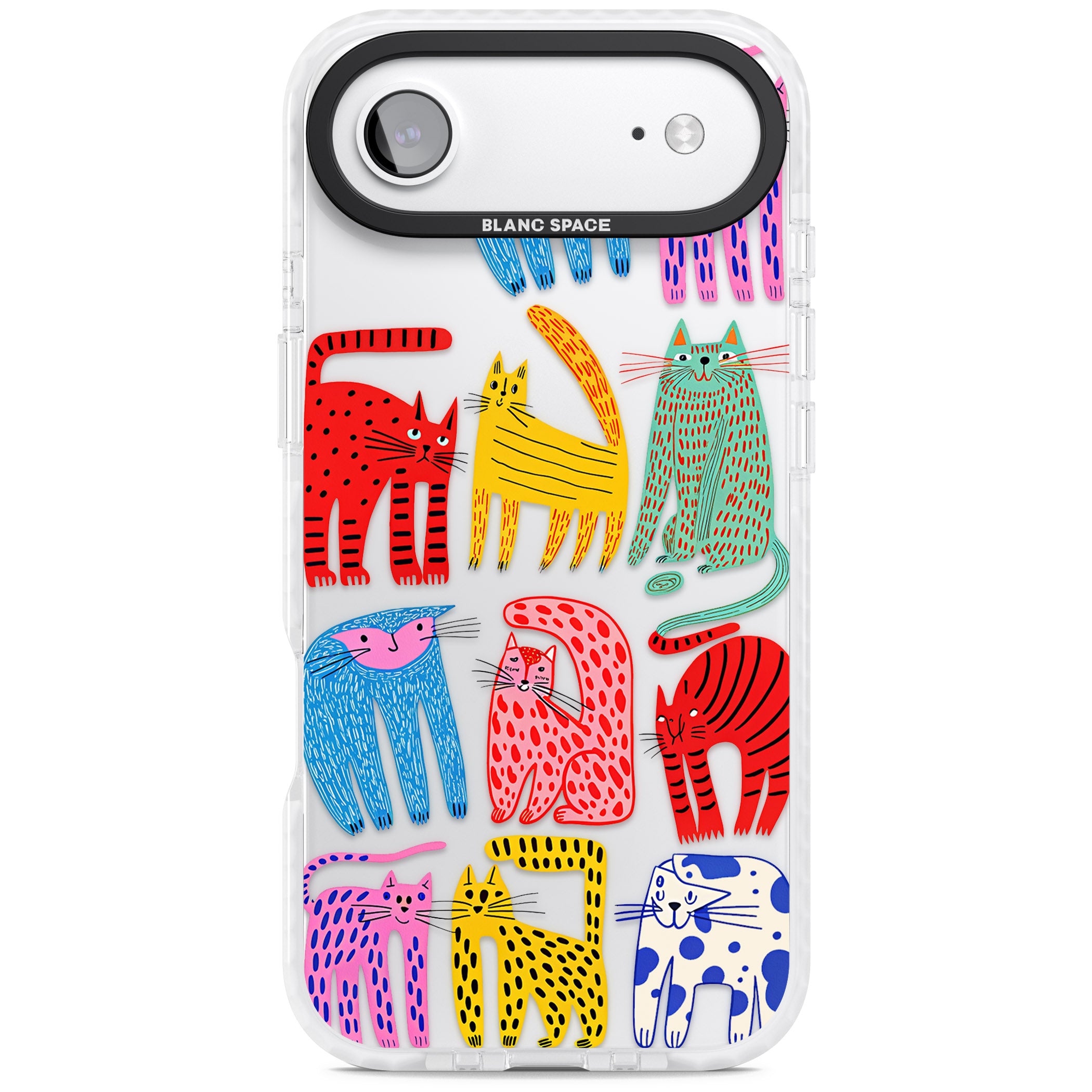 Abstract Colourful Cats iPhone 17 Air Impact Clear Phone Case