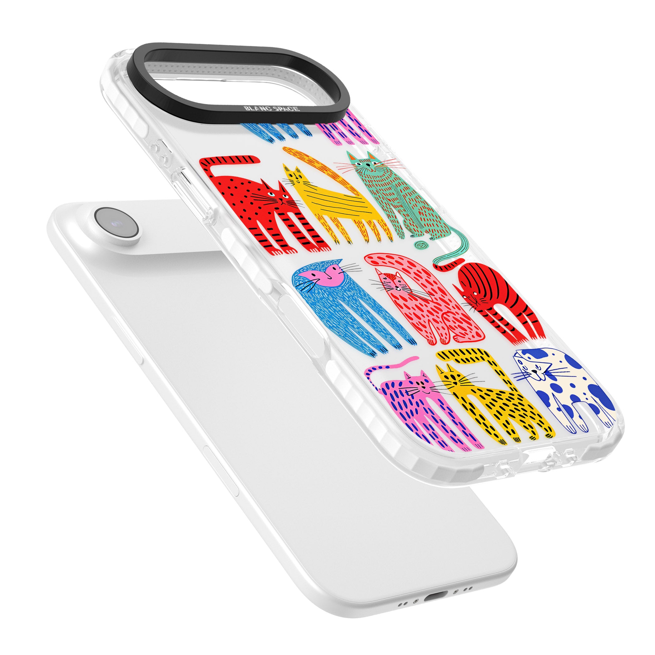 Abstract Colourful Cats iPhone 17 Air Impact Clear Phone Case Colours