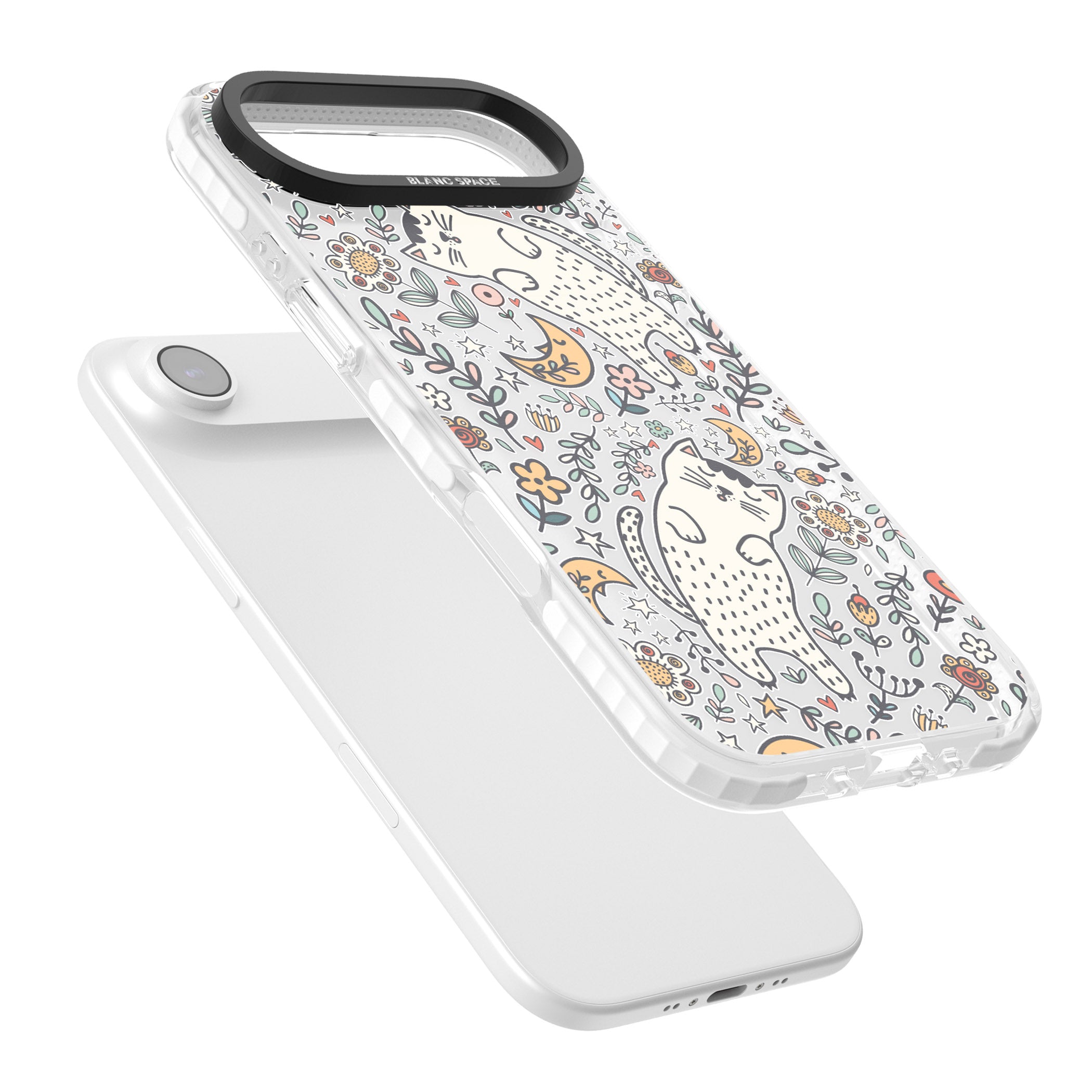 Sleeping Cat Pattern iPhone 17 Air Impact Clear Phone Case Colours