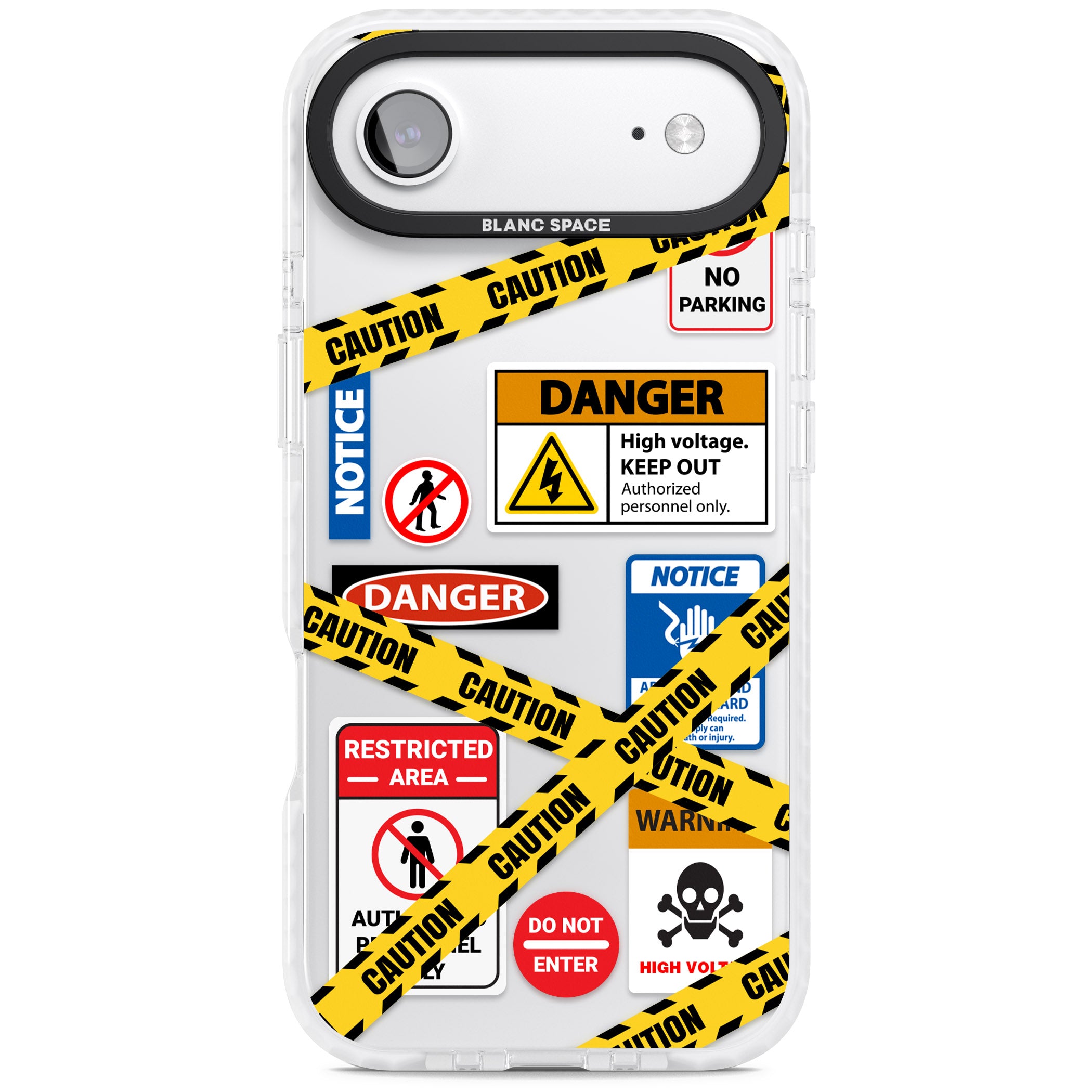 Caution Sign iPhone 17 Air Impact Clear Phone Case