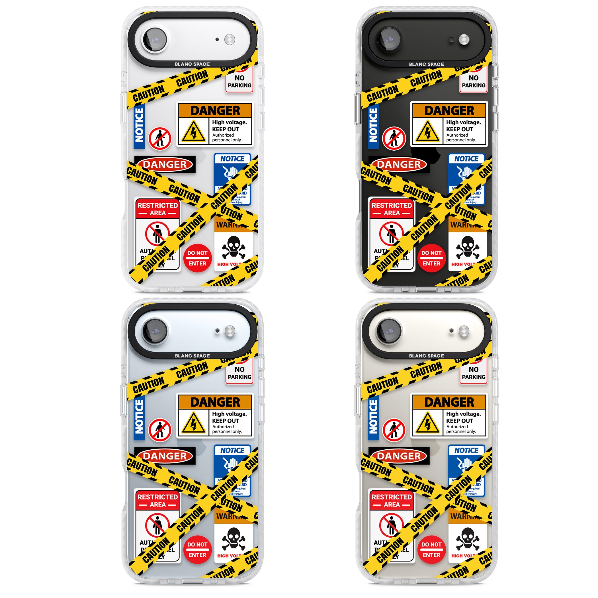Caution Sign iPhone 17 Air Impact Clear Phone Case APT Impact Protection