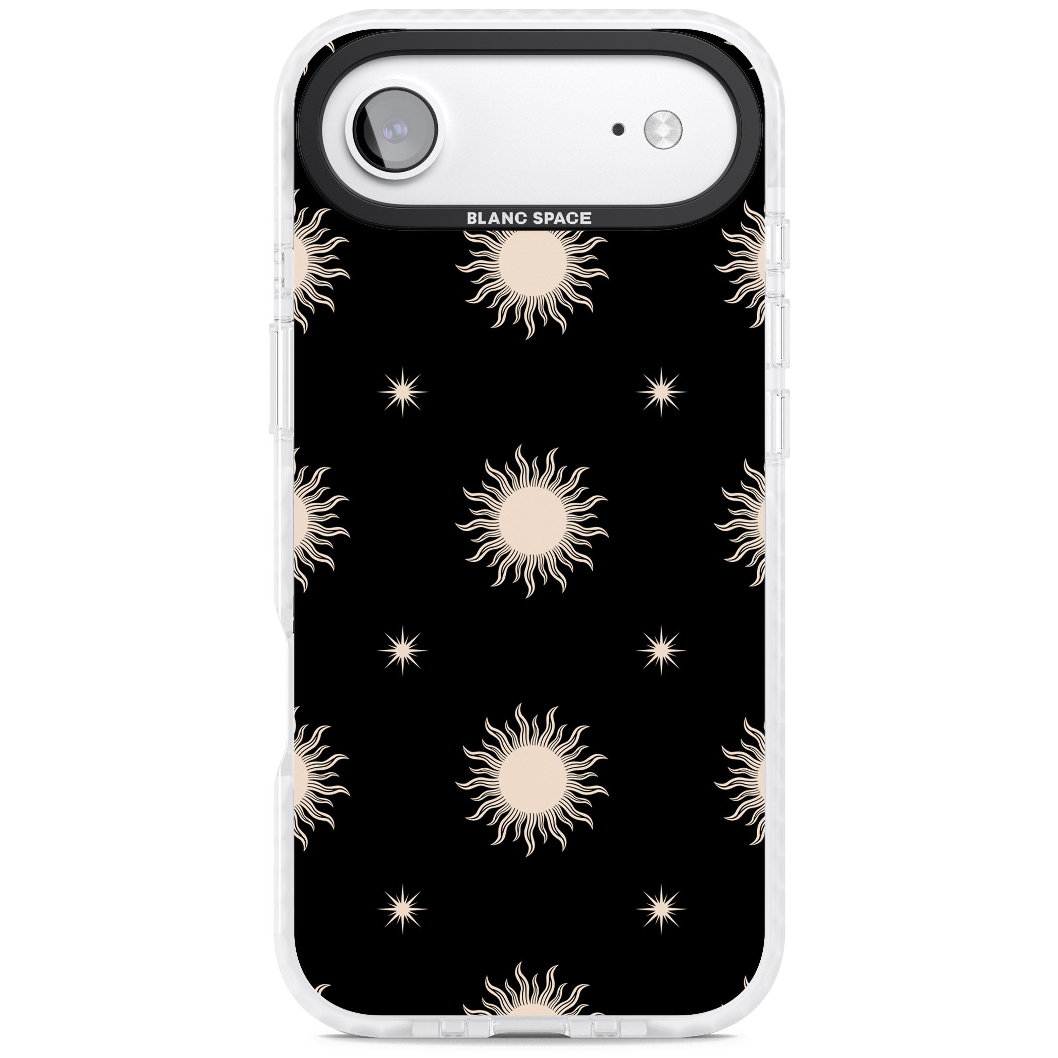 Celestial Patterns Classic Suns (Black) iPhone 17 Air Impact Clear Phone Case