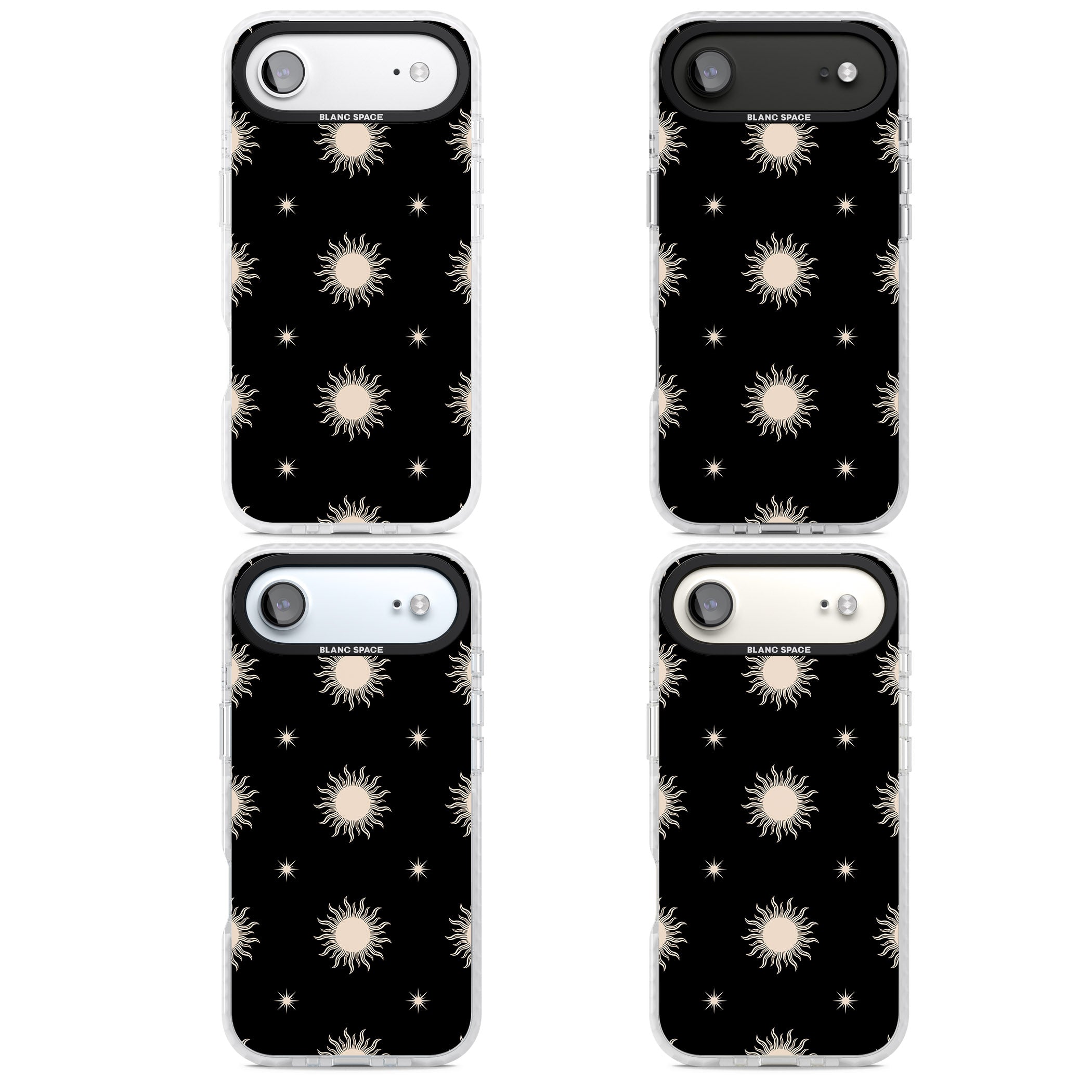 Celestial Patterns Classic Suns (Black) iPhone 17 Air Impact Clear Phone Case APT Impact Protection