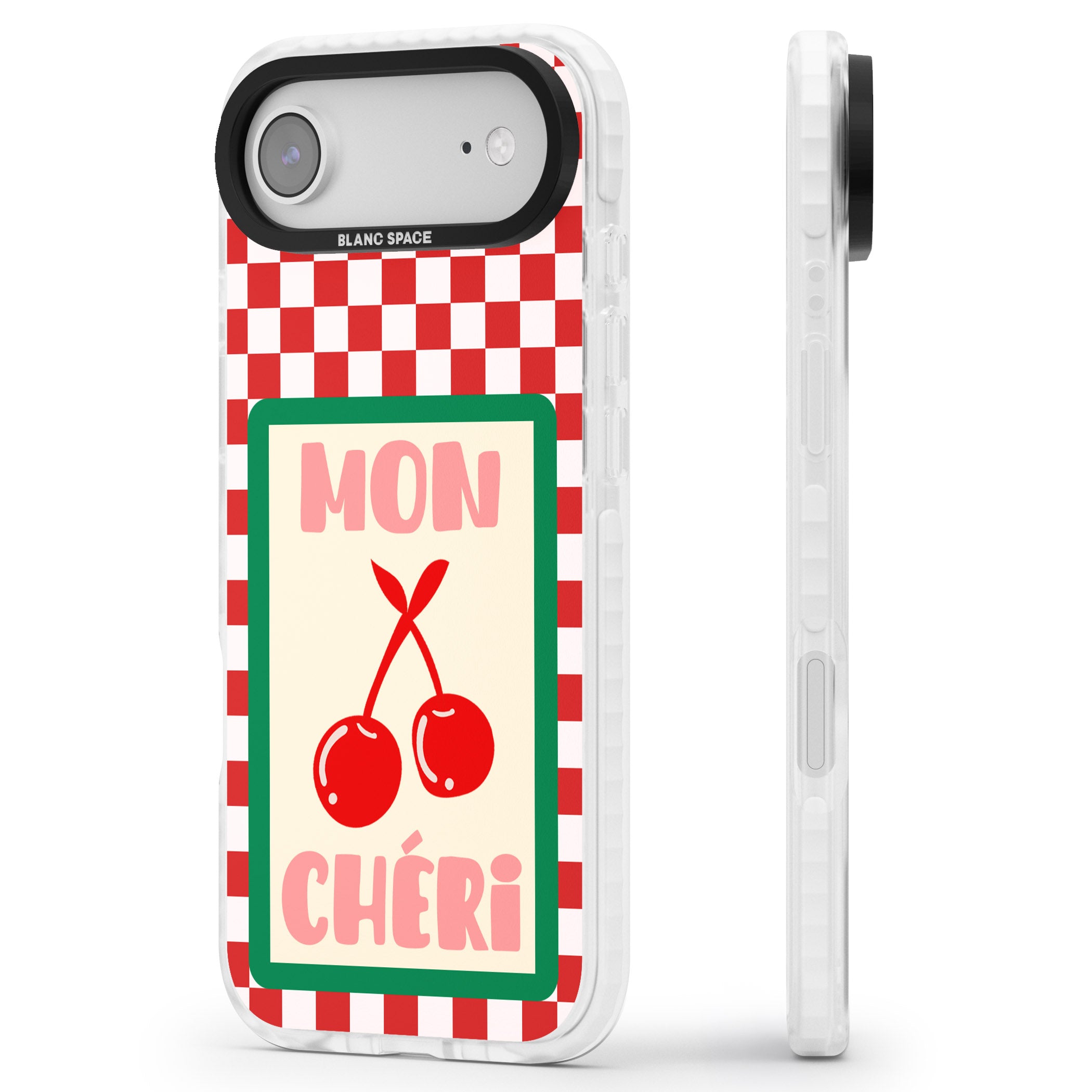 Mon Cheri iPhone 17 Air Impact Clear Phone Case Side Profile